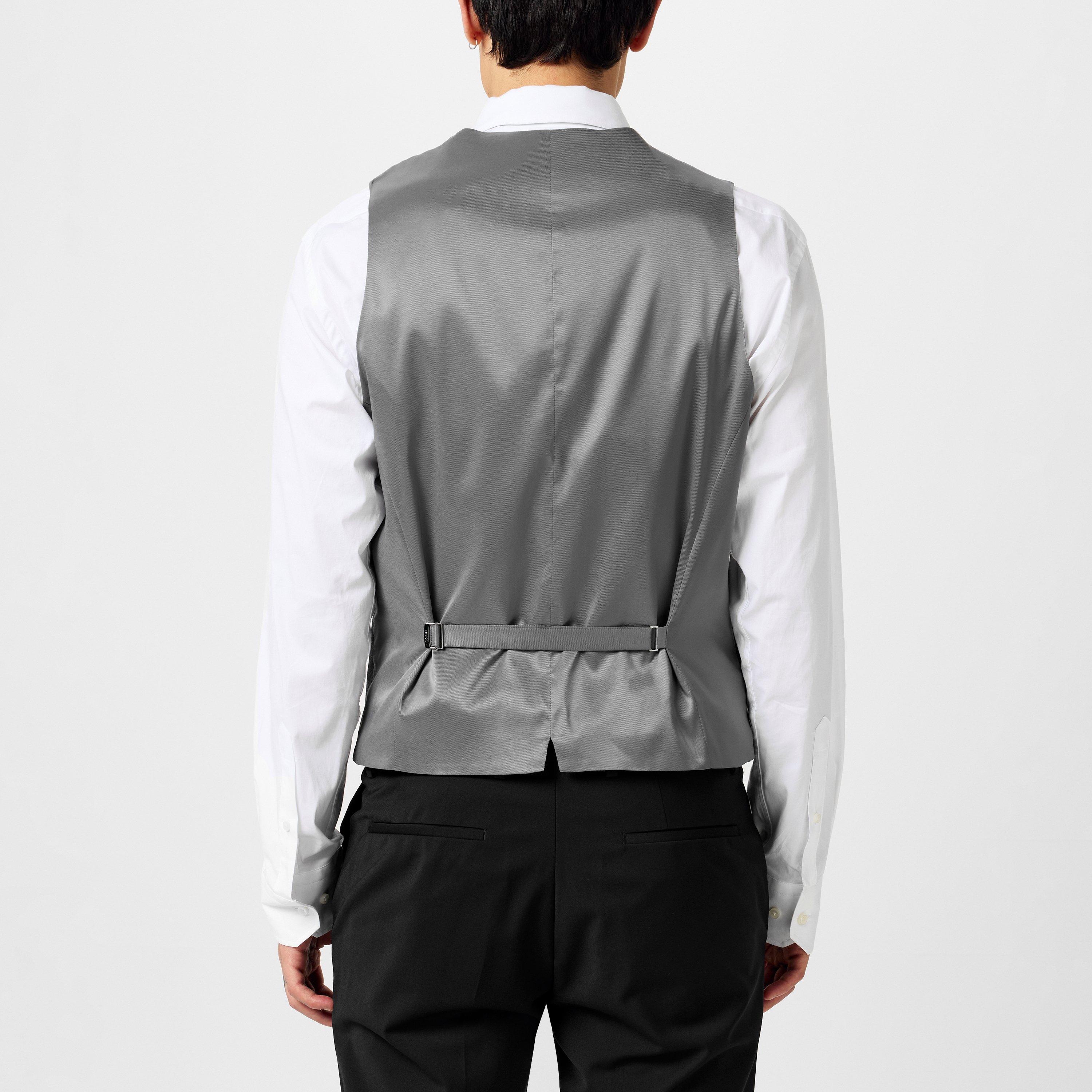 Grey 028 - Boss - Men's HBB Jasper Slim-fit Waistcoat - 3