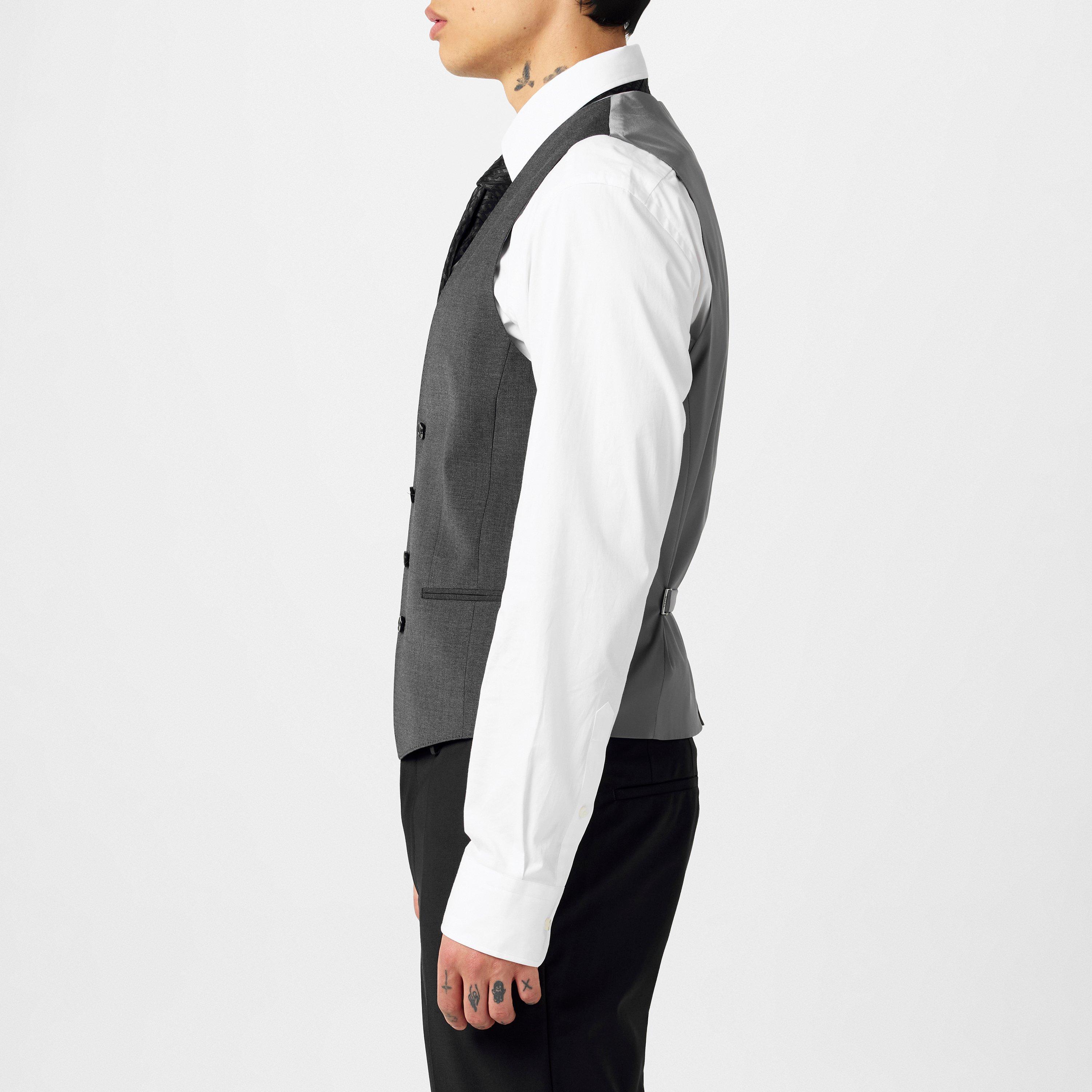 Grey 028 - Boss - Men's HBB Jasper Slim-fit Waistcoat - 5