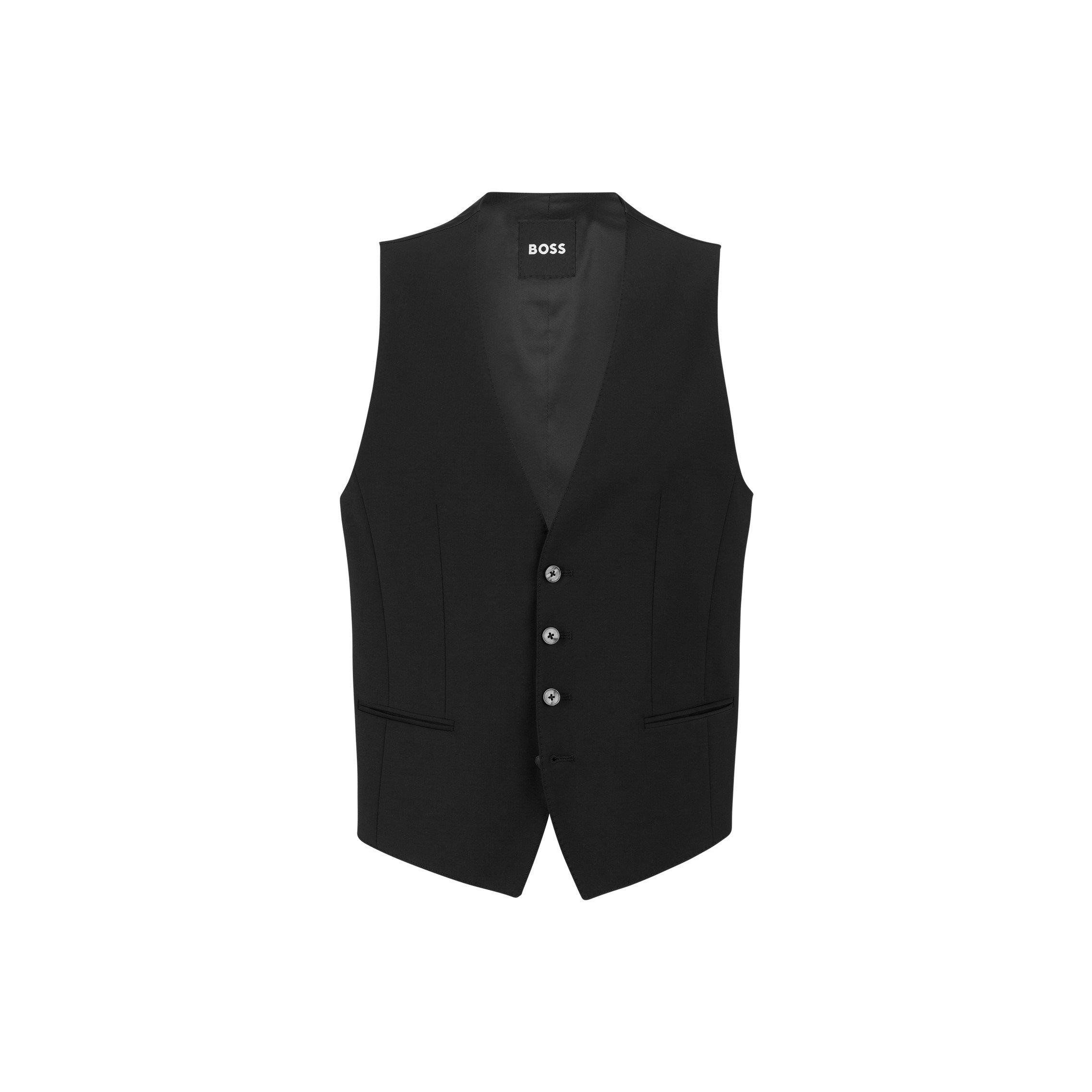 Black 001 - Boss - Men's HBB Jasper Slim-fit Waistcoat - 8
