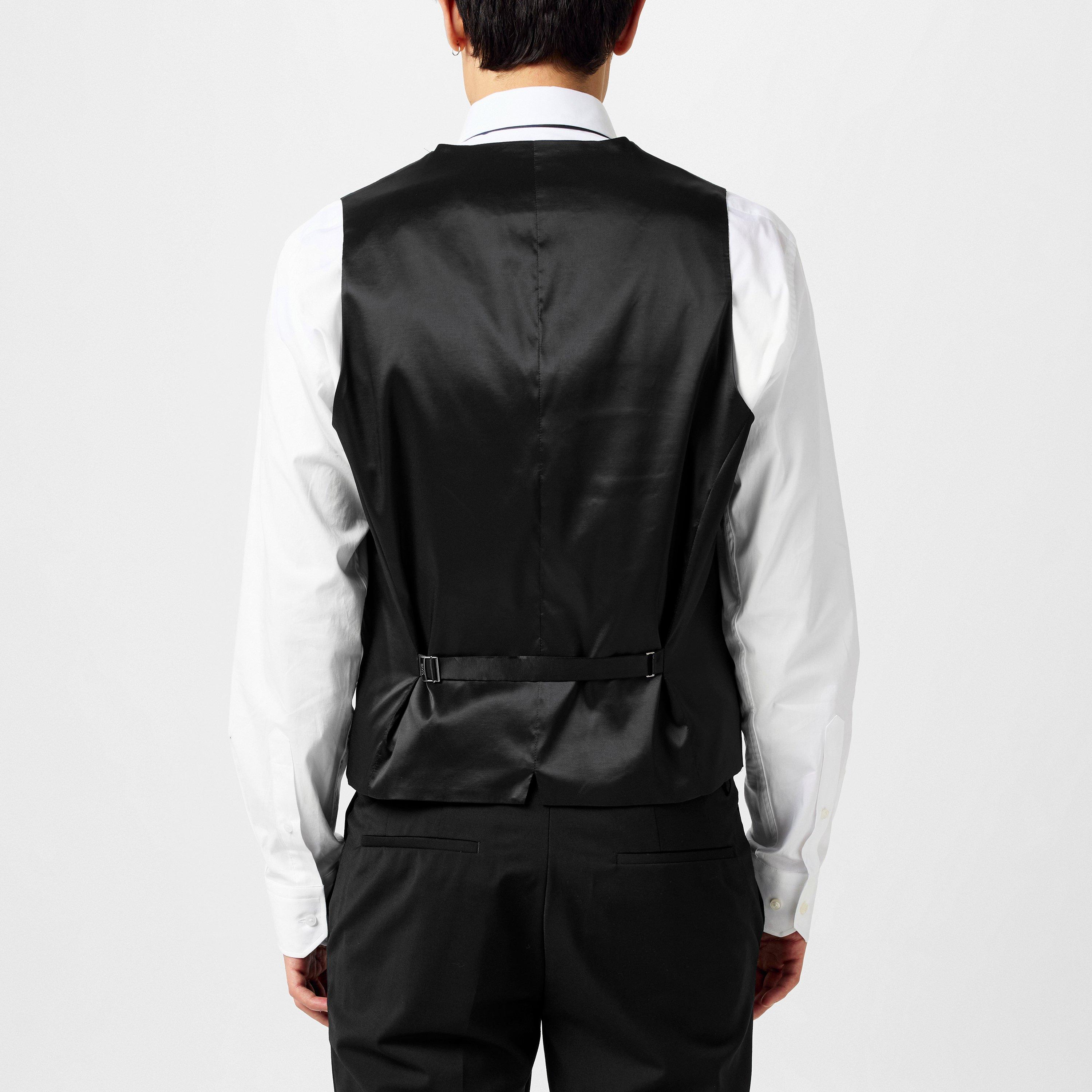 Black 001 - Boss - Men's HBB Jasper Slim-fit Waistcoat - 4