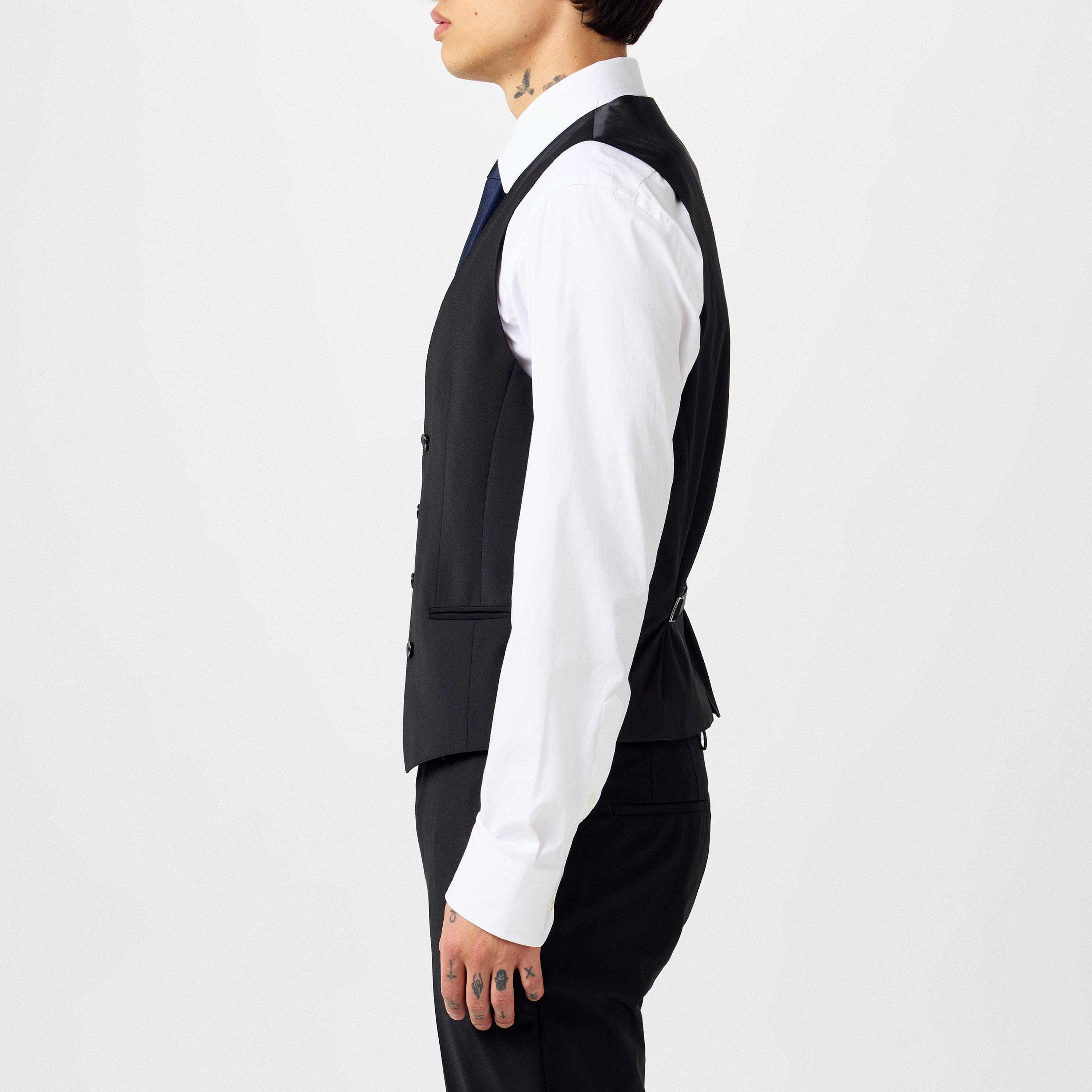 Black 001 - Boss - Men's HBB Jasper Slim-fit Waistcoat - 7