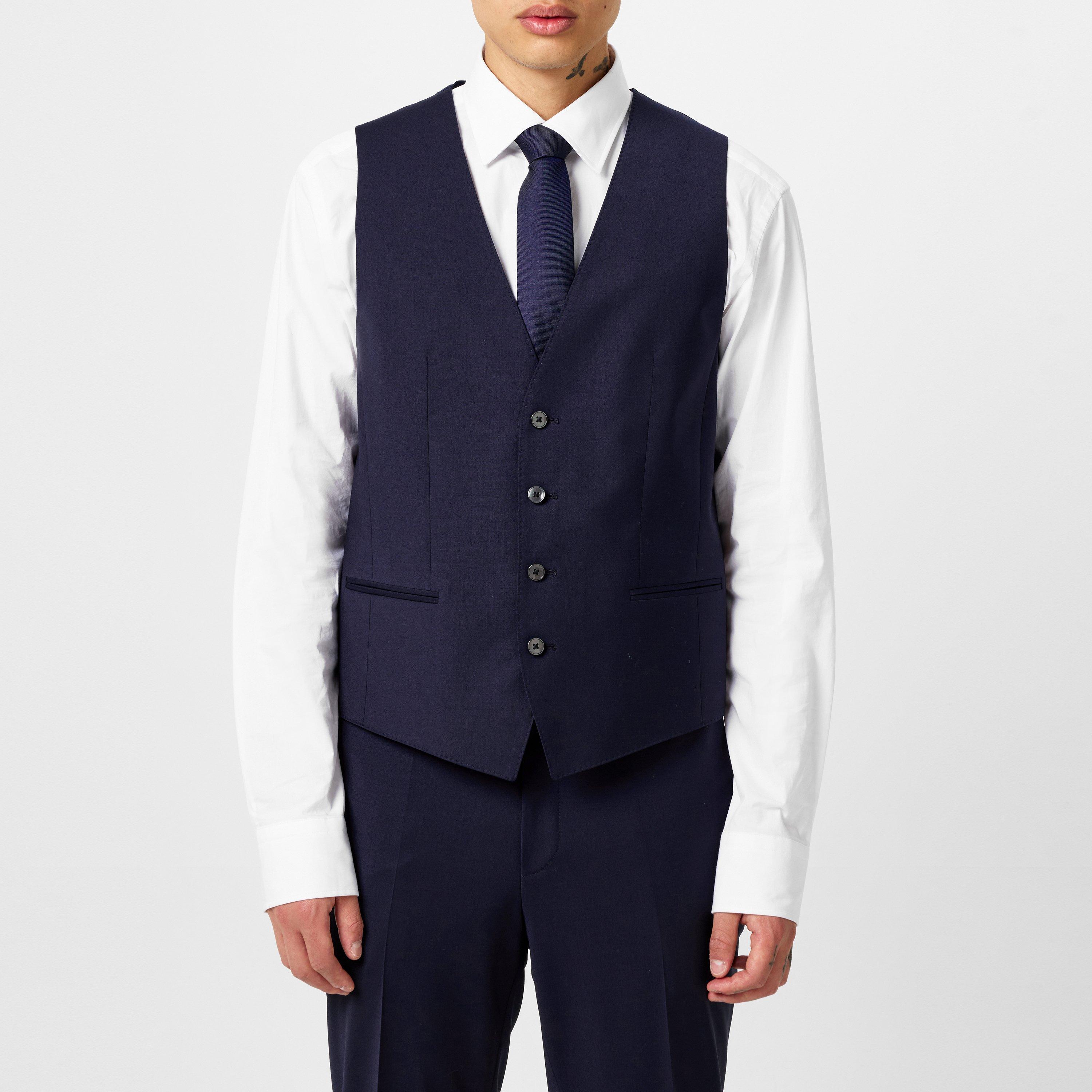 Navy 405 - Boss - Men's HBB Jasper Slim-fit Waistcoat - 3