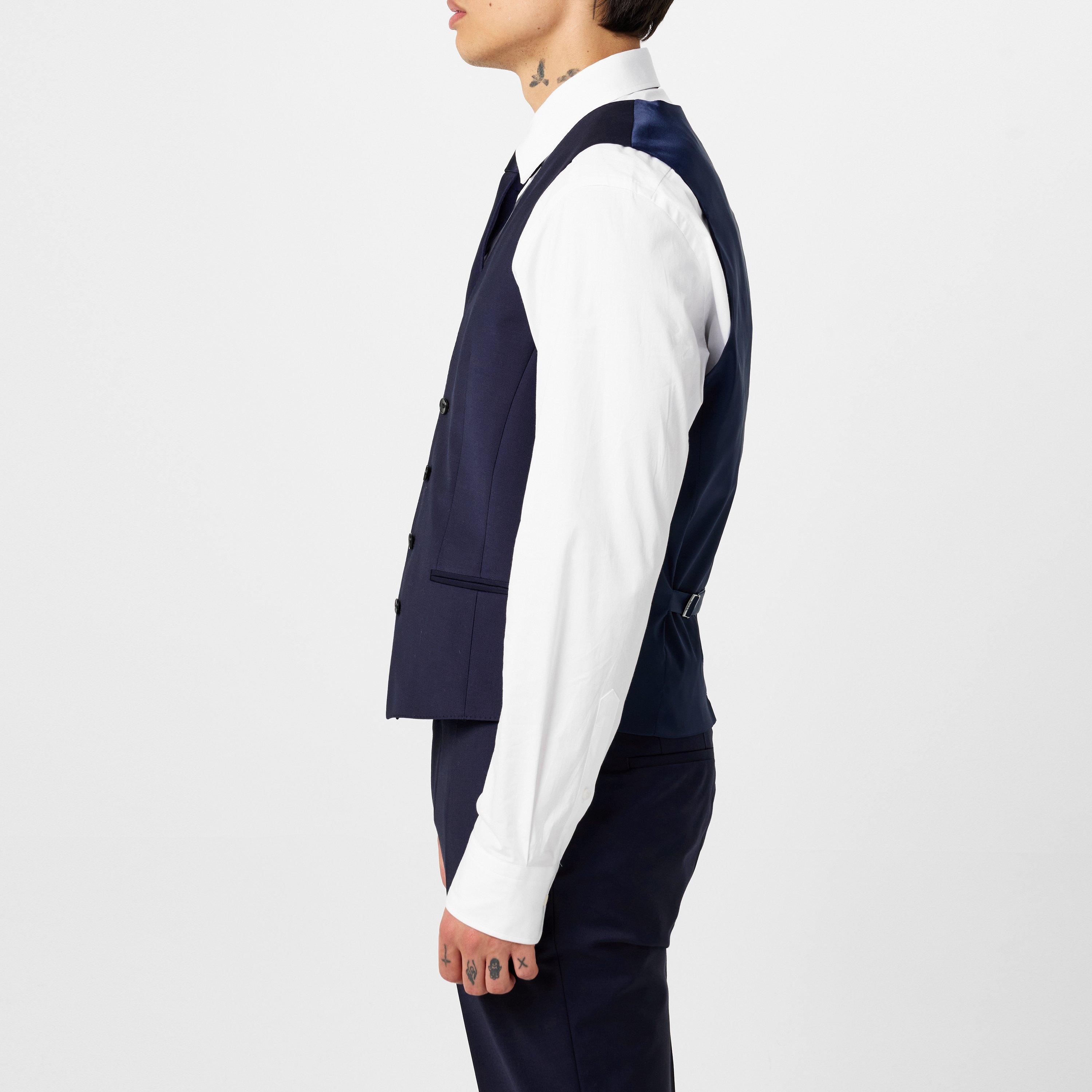 Navy 405 - Boss - Men's HBB Jasper Slim-fit Waistcoat - 6