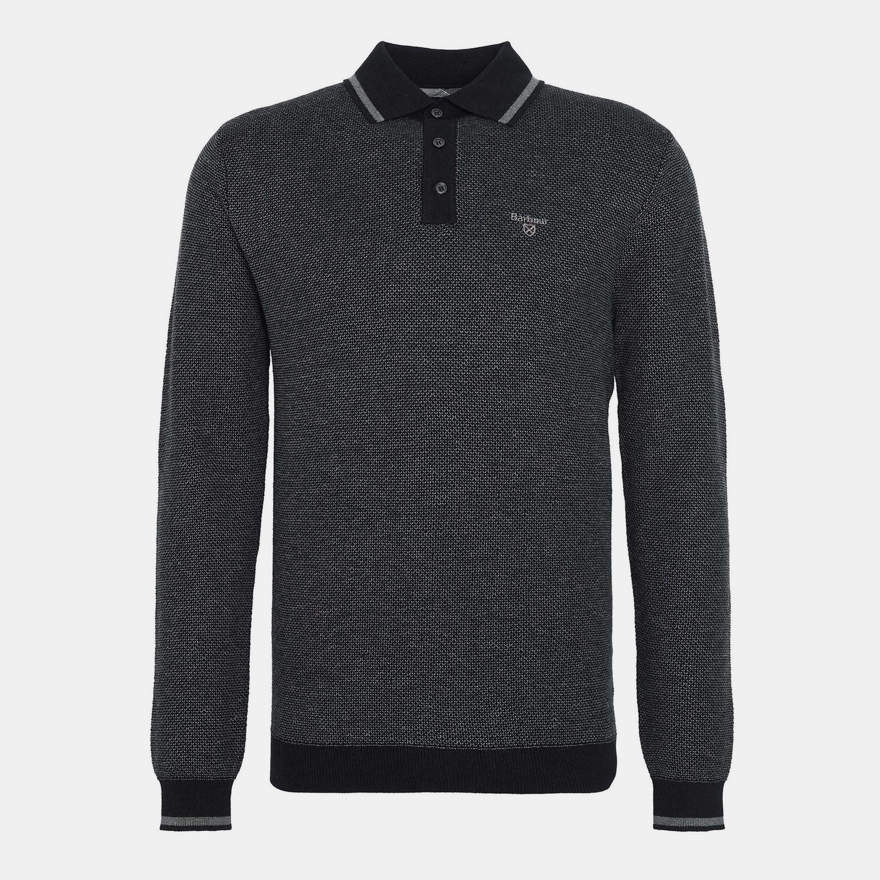Charcoal CH91 - Barbour - Hilden Knitted Polo Shirt - 1