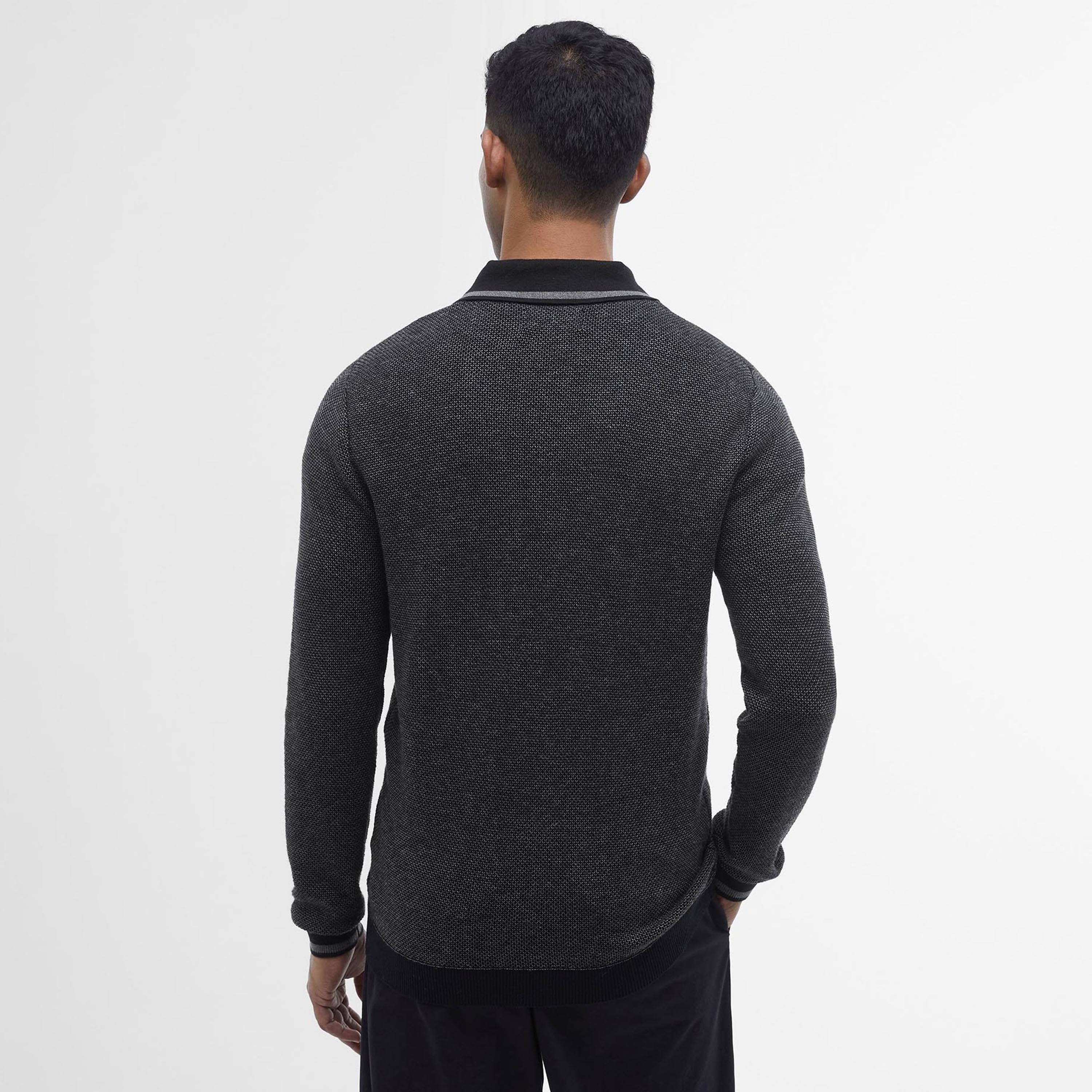 Charcoal CH91 - Barbour - Hilden Knitted Polo Shirt - 3