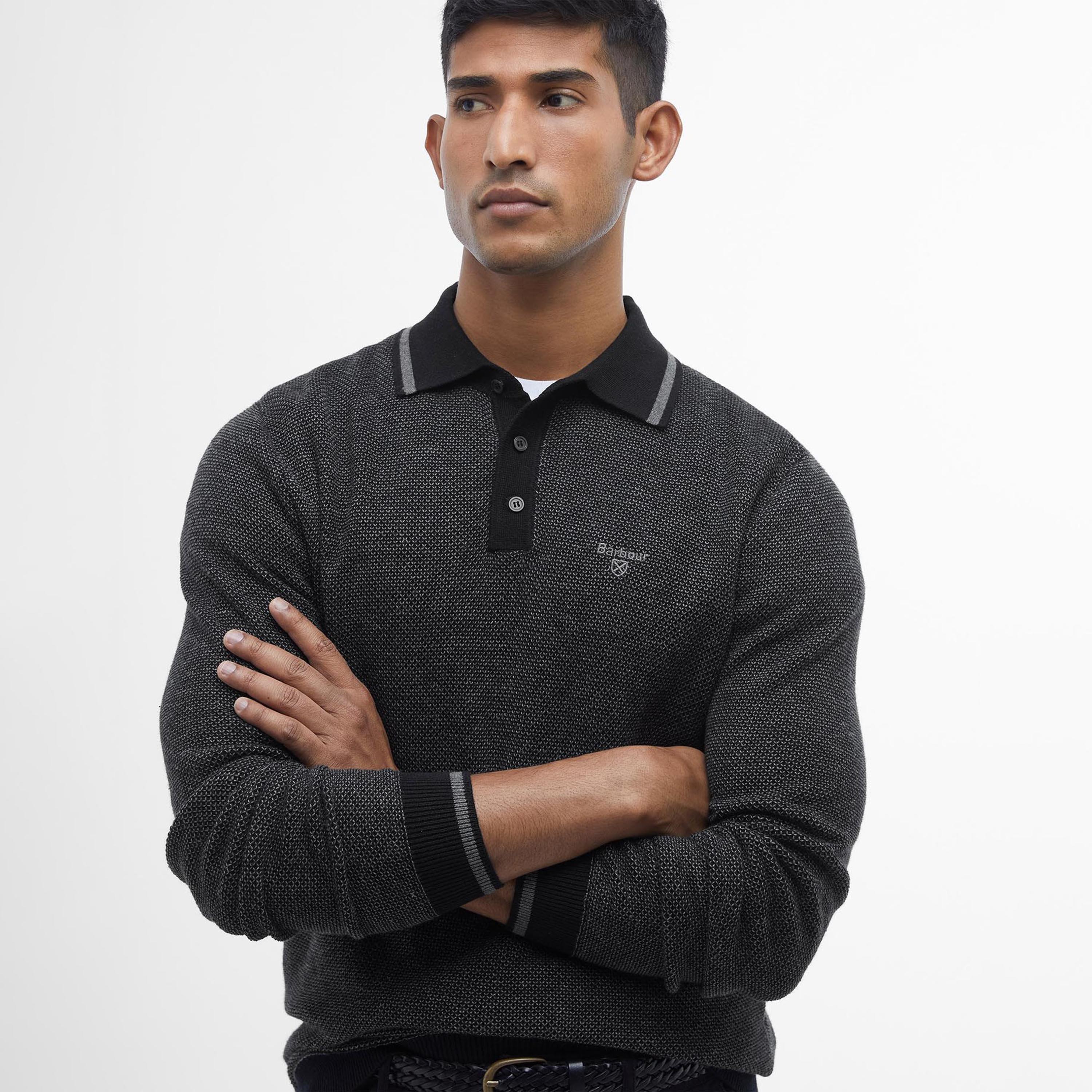 Charcoal CH91 - Barbour - Hilden Knitted Polo Shirt - 4