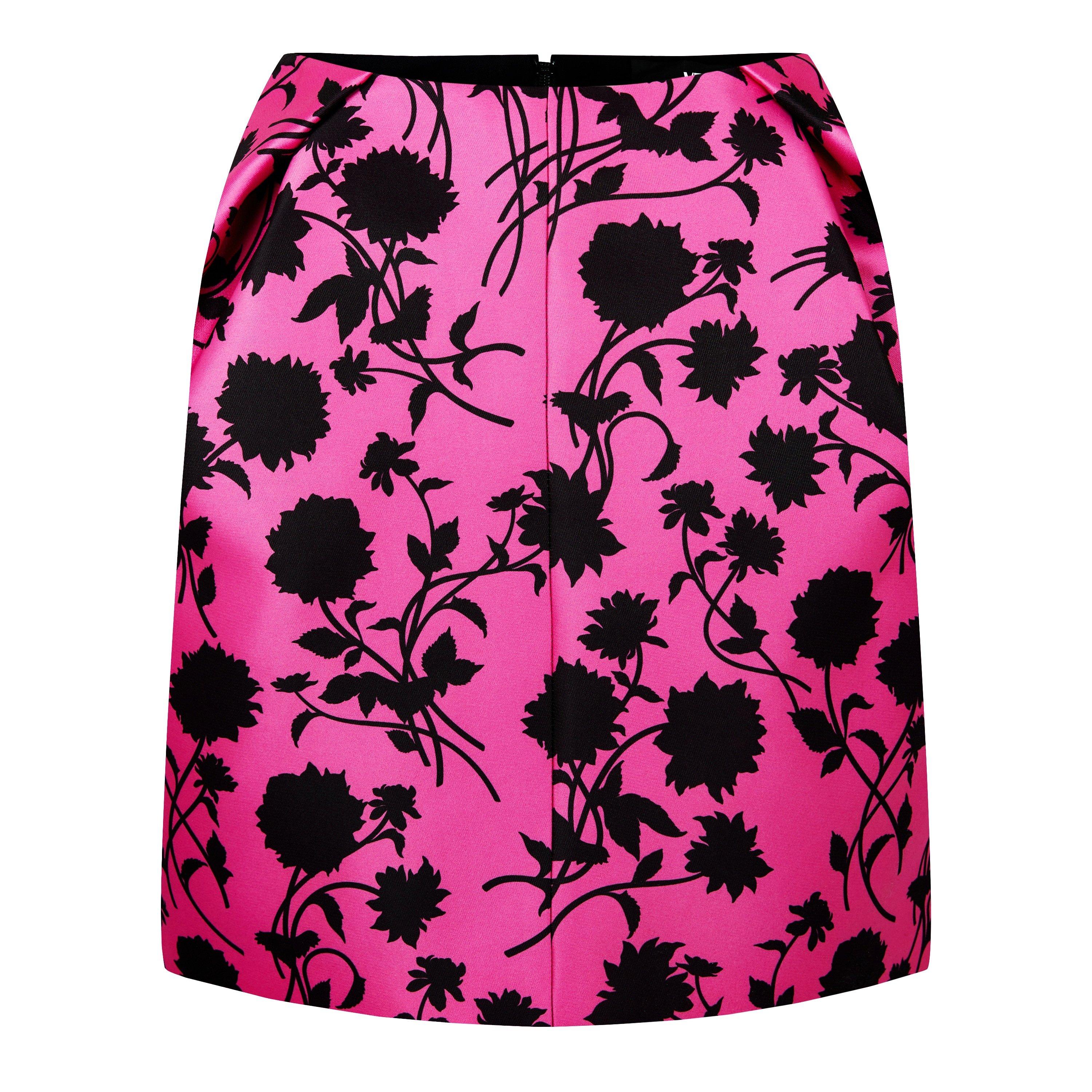 Lly/ Blck 5P900 - Versace - Women's Floral Print Mini Skirt - 4