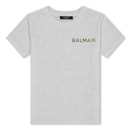 Balmain Tonal Logo T Shirt Juniors