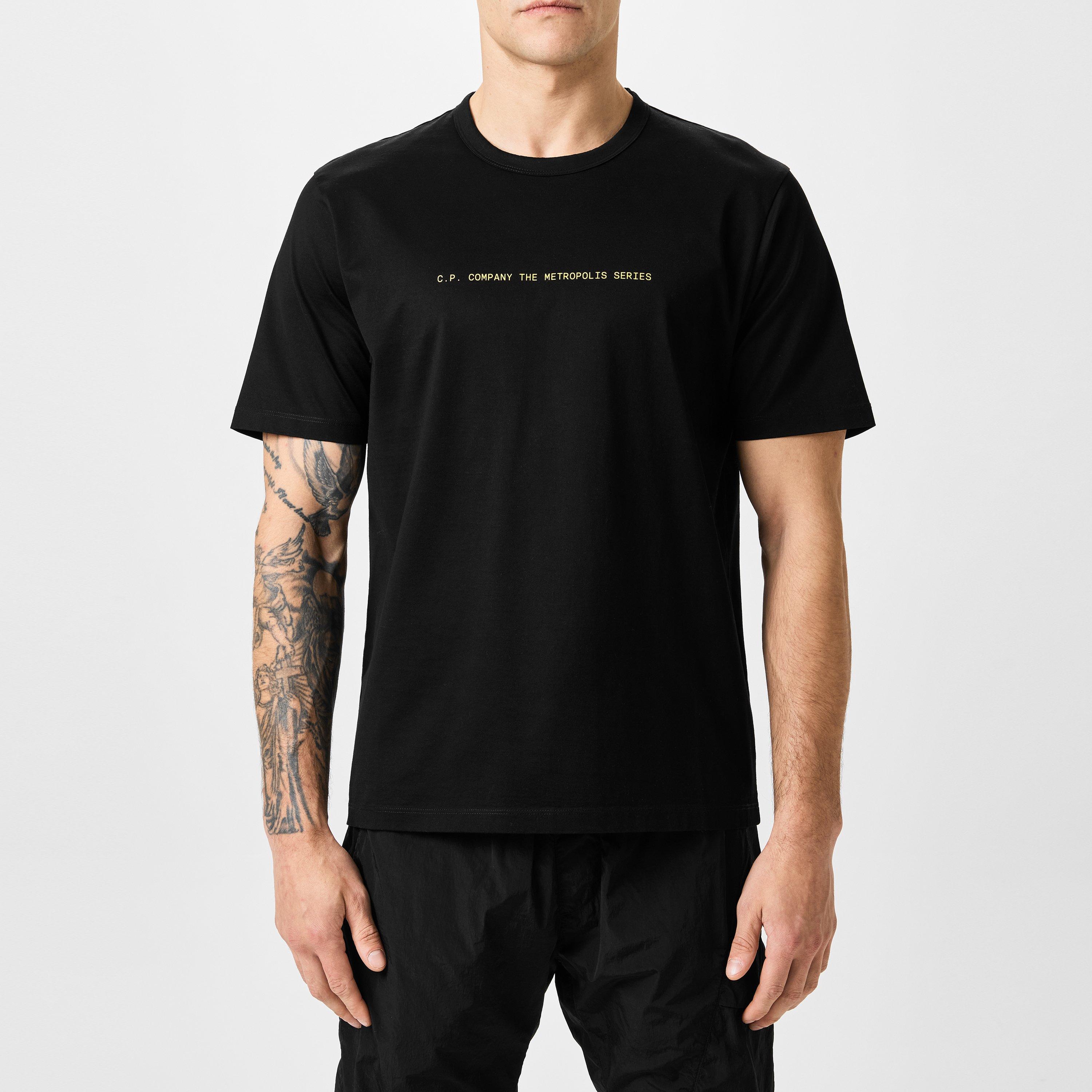 Black 999 - CP Company Metropolis - Mercerized Graphic T-Shirt - 3