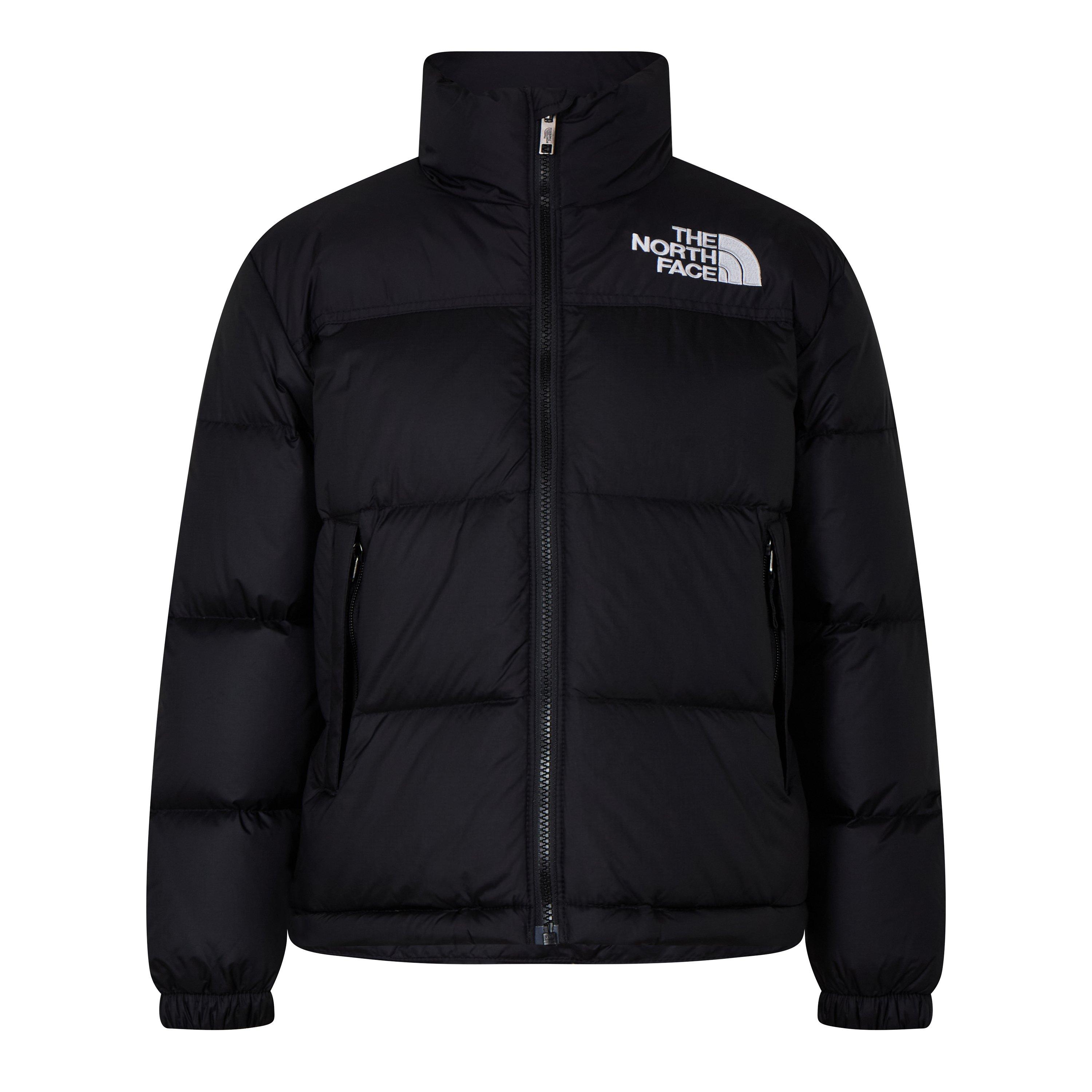 TNF Black JK3 - The North Face - Kids 1996 Nuptse Windproof 700-Fill Down Concealed Hood Short Puffer Jacket - 1