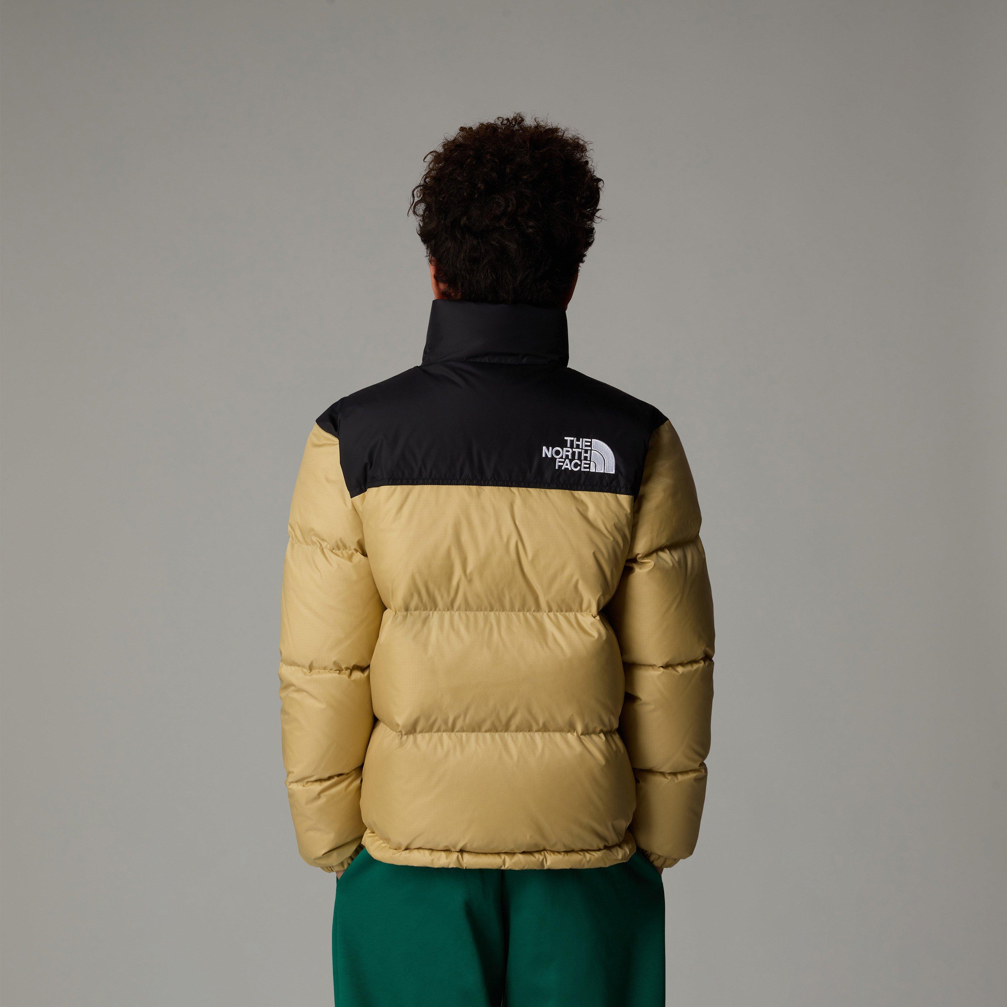 Khaki Stone LK5 - The North Face - Kids' 1996 Nuptse Windproof 700-Fill Down Concealed Hood Short Puffer Jacket - 3