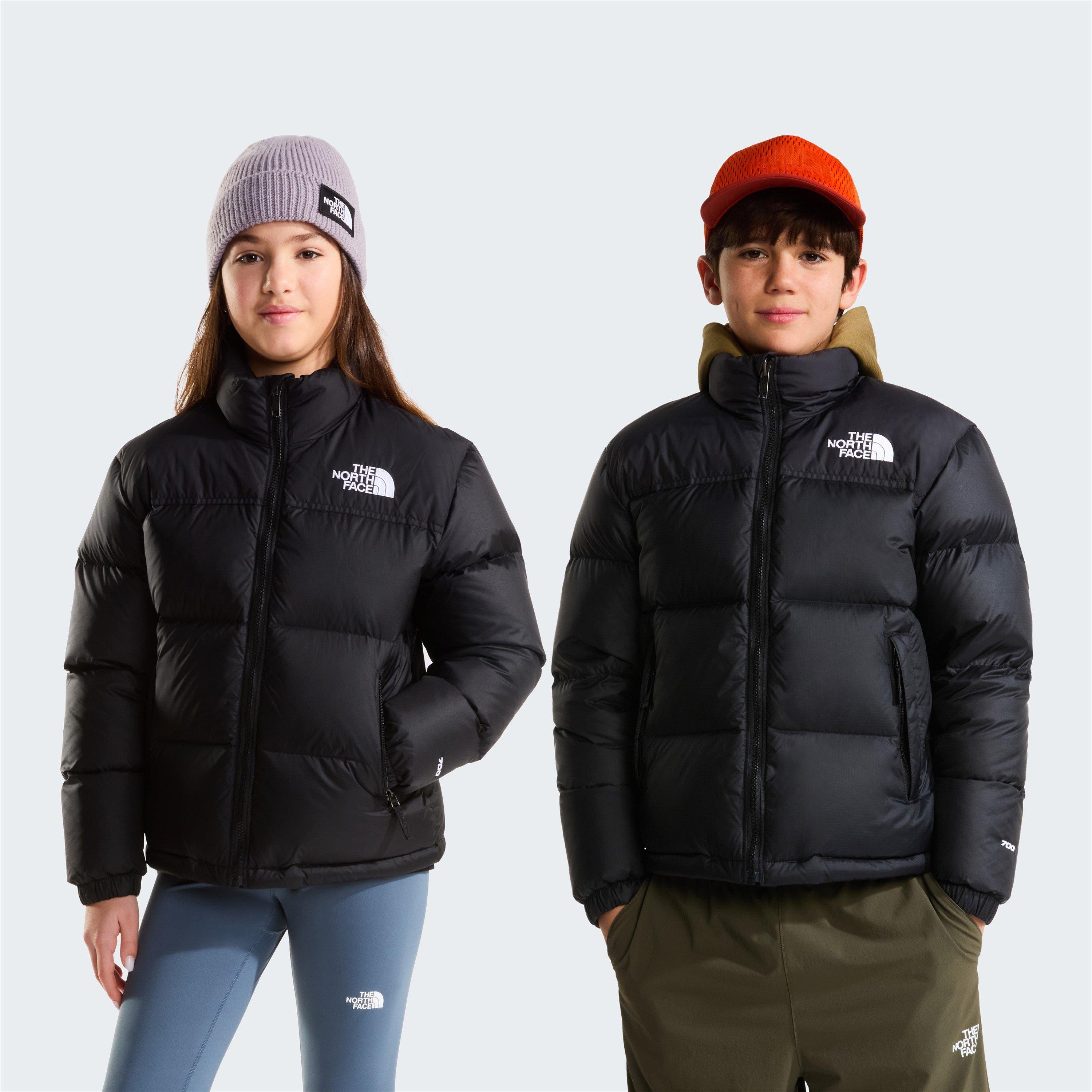 TNF Black - The North Face - Kids 1996 Nuptse Windproof 700-Fill Down Concealed Hood Short Puffer Jacket - 3