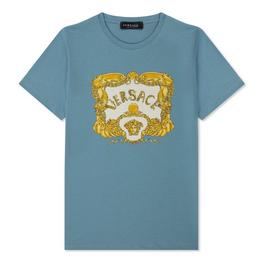 Versace Seashell Baroque Logo T Shirt Junior