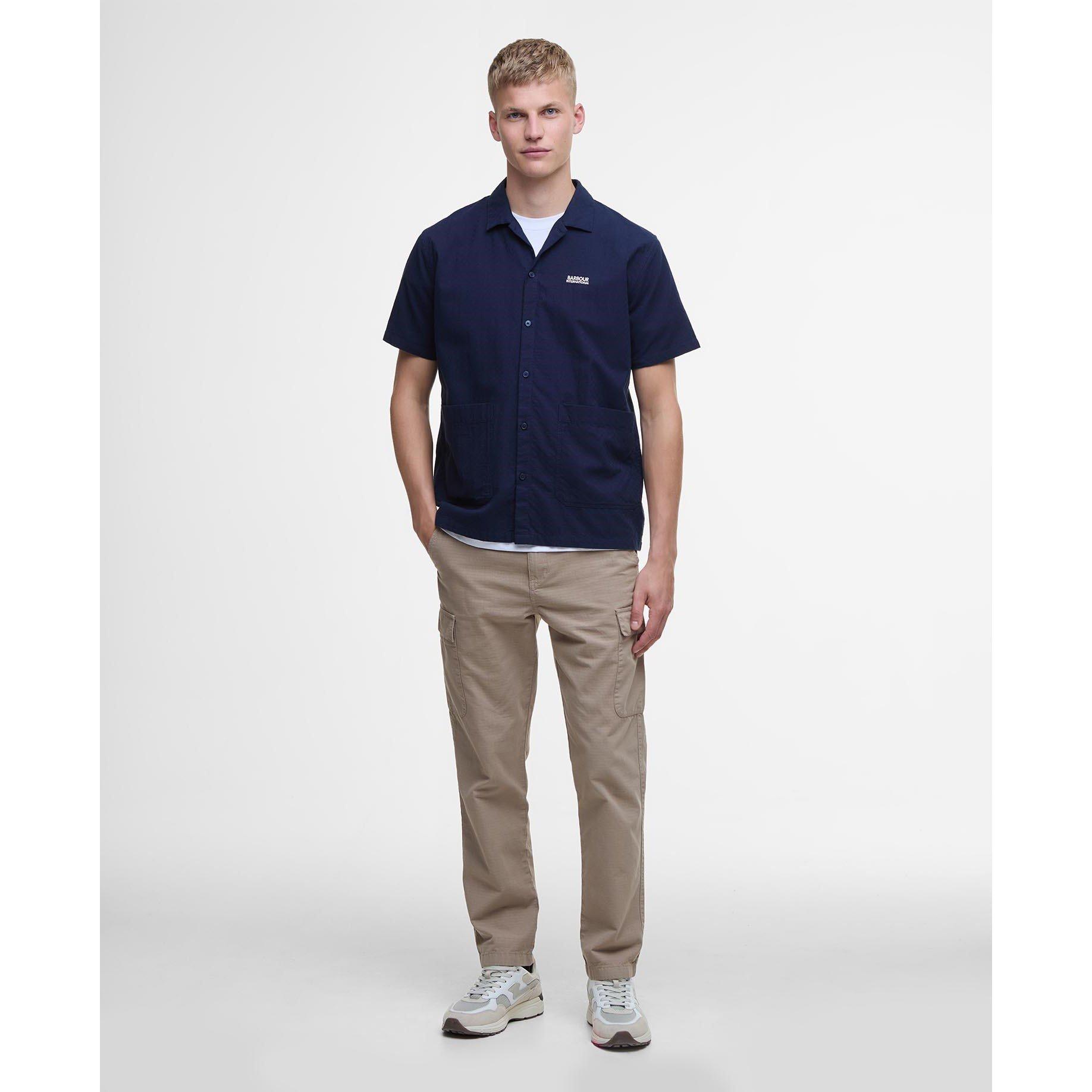 Mnght Blue BU58 - Barbour International - Twill Short Sleeve Shirt - 3