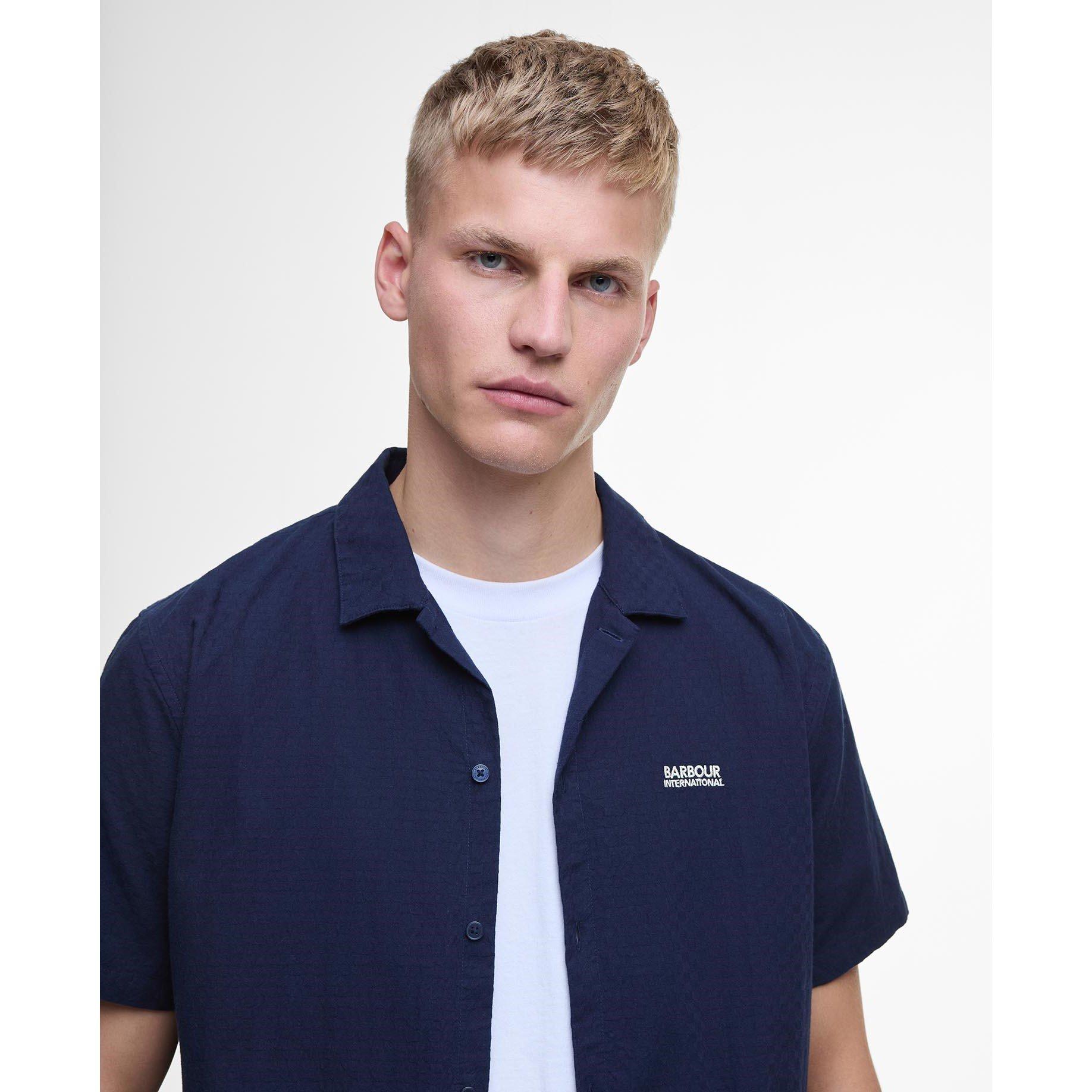 Mnght Blue BU58 - Barbour International - Twill Short Sleeve Shirt - 4