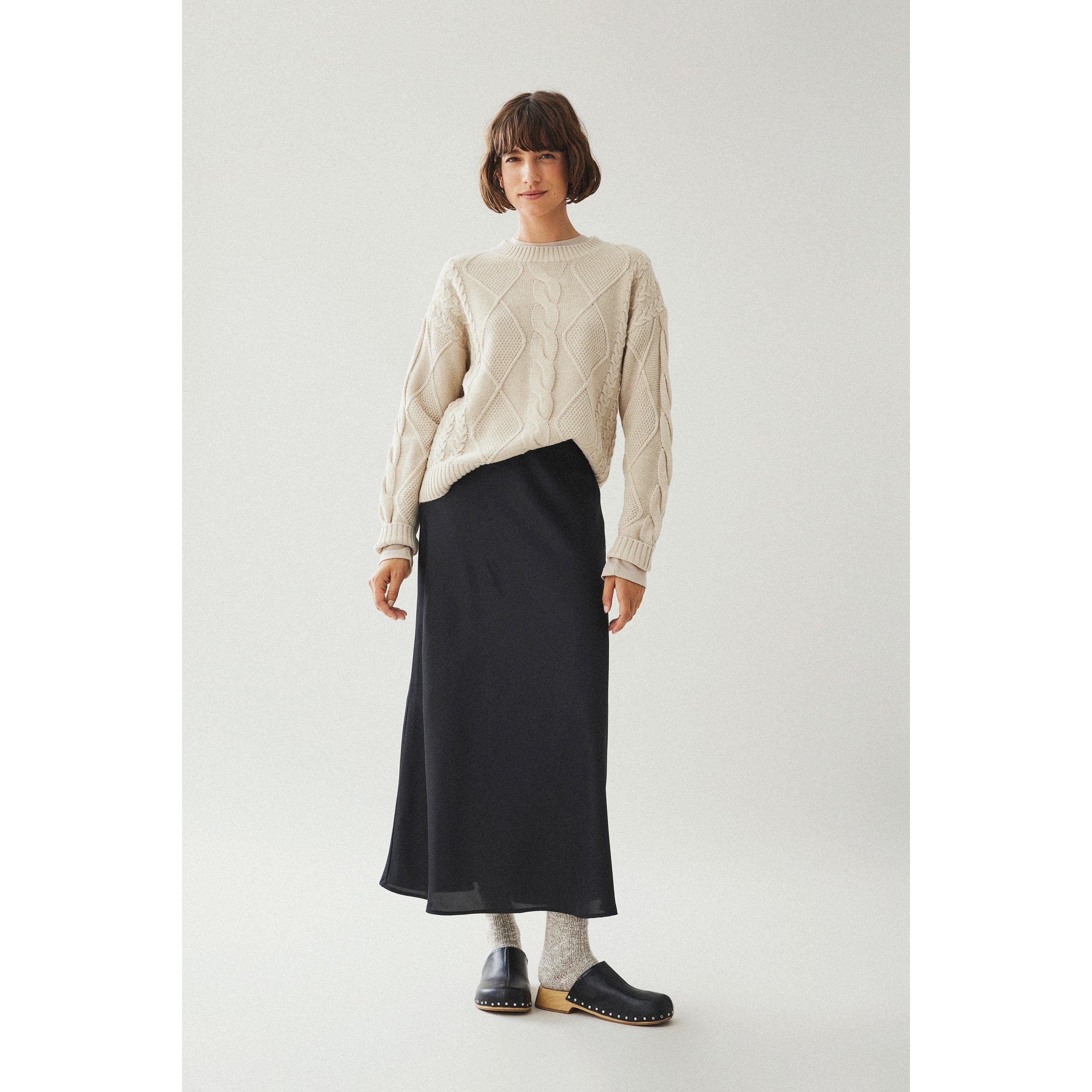Black - Vila - Women's Midi Skirt - 1