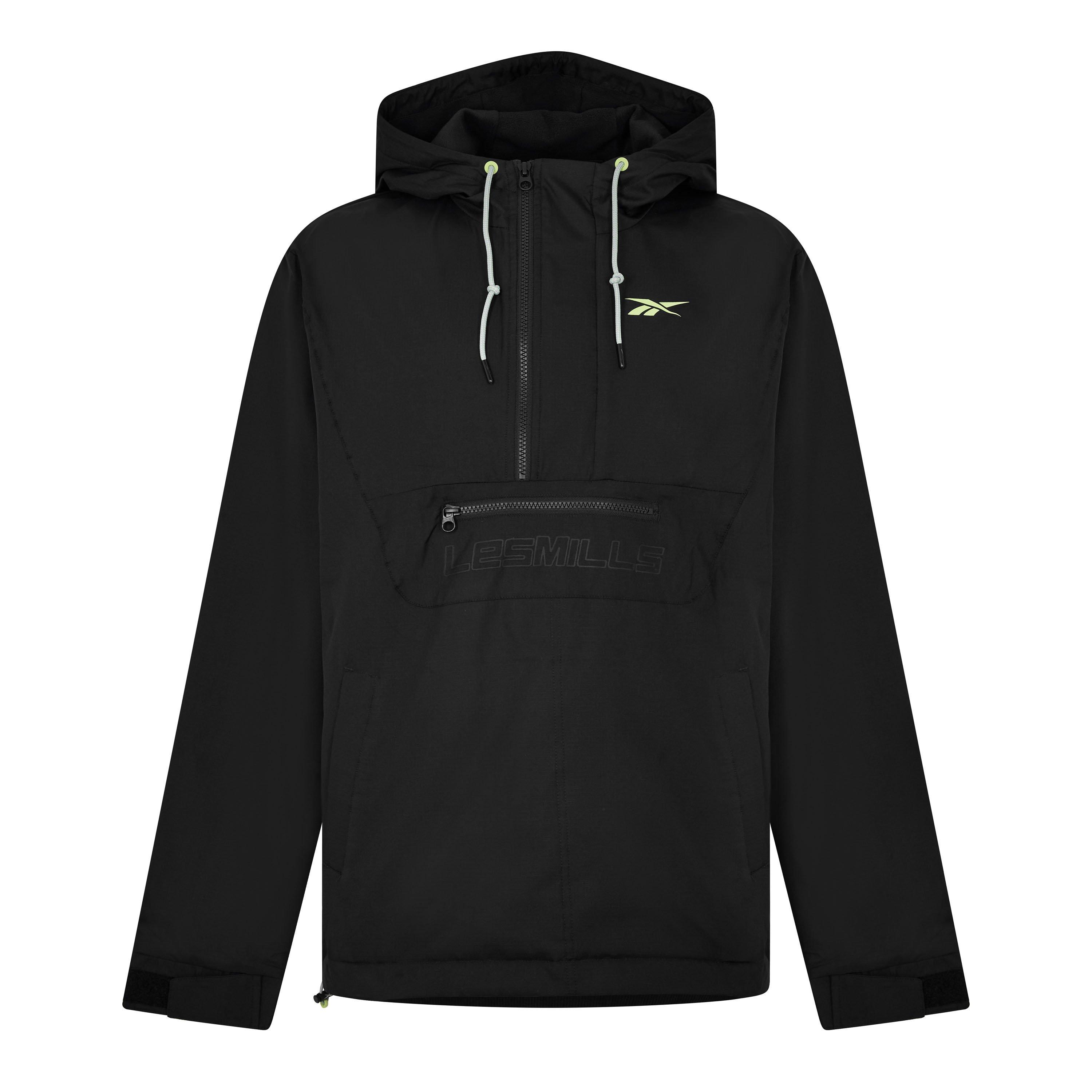 Reebok Men's Les Mills Water-Resistant Packable Rain Anorak