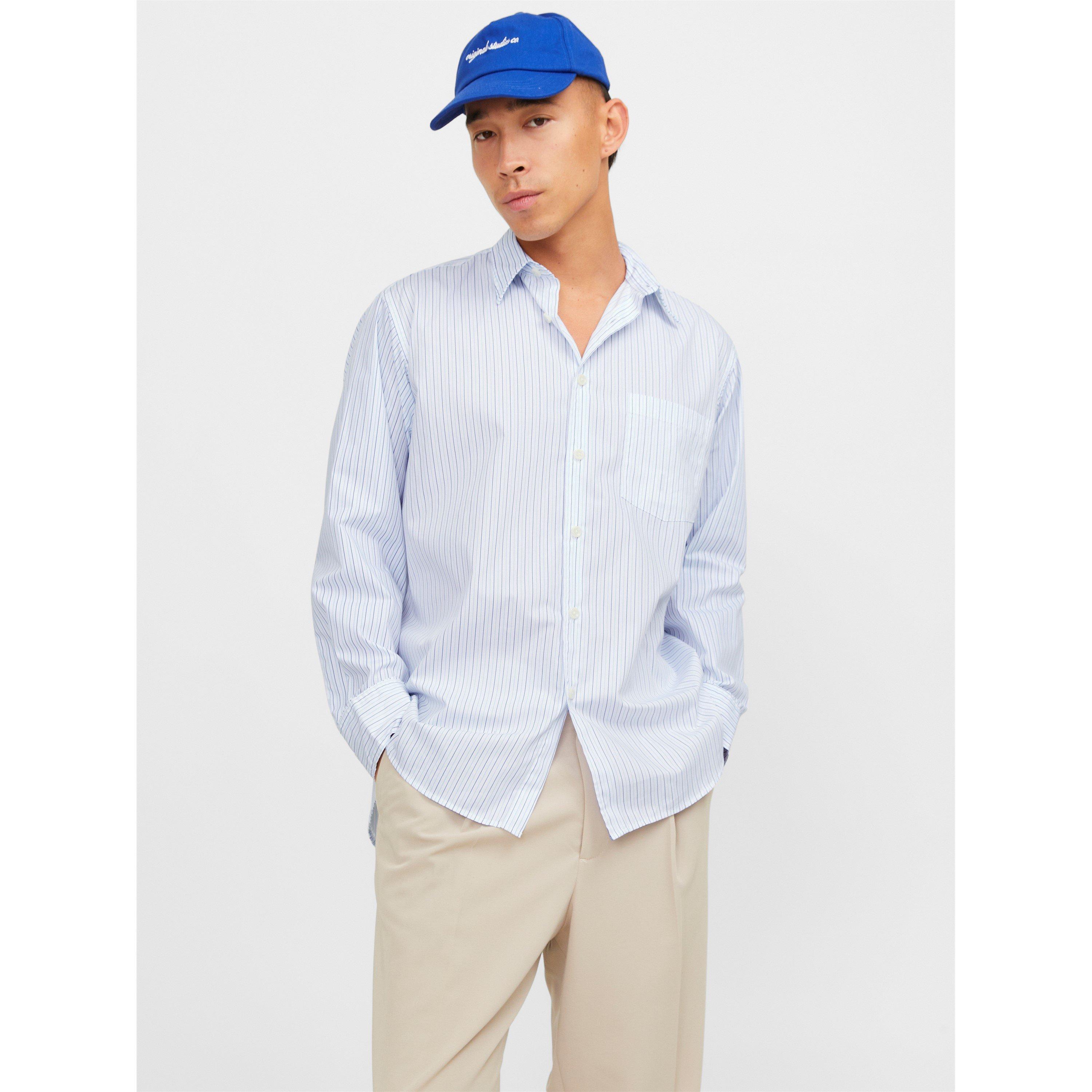 Mais Blau - Jack and Jones - Men's Oversized Long-Sleeve Patterned Shirt - 1