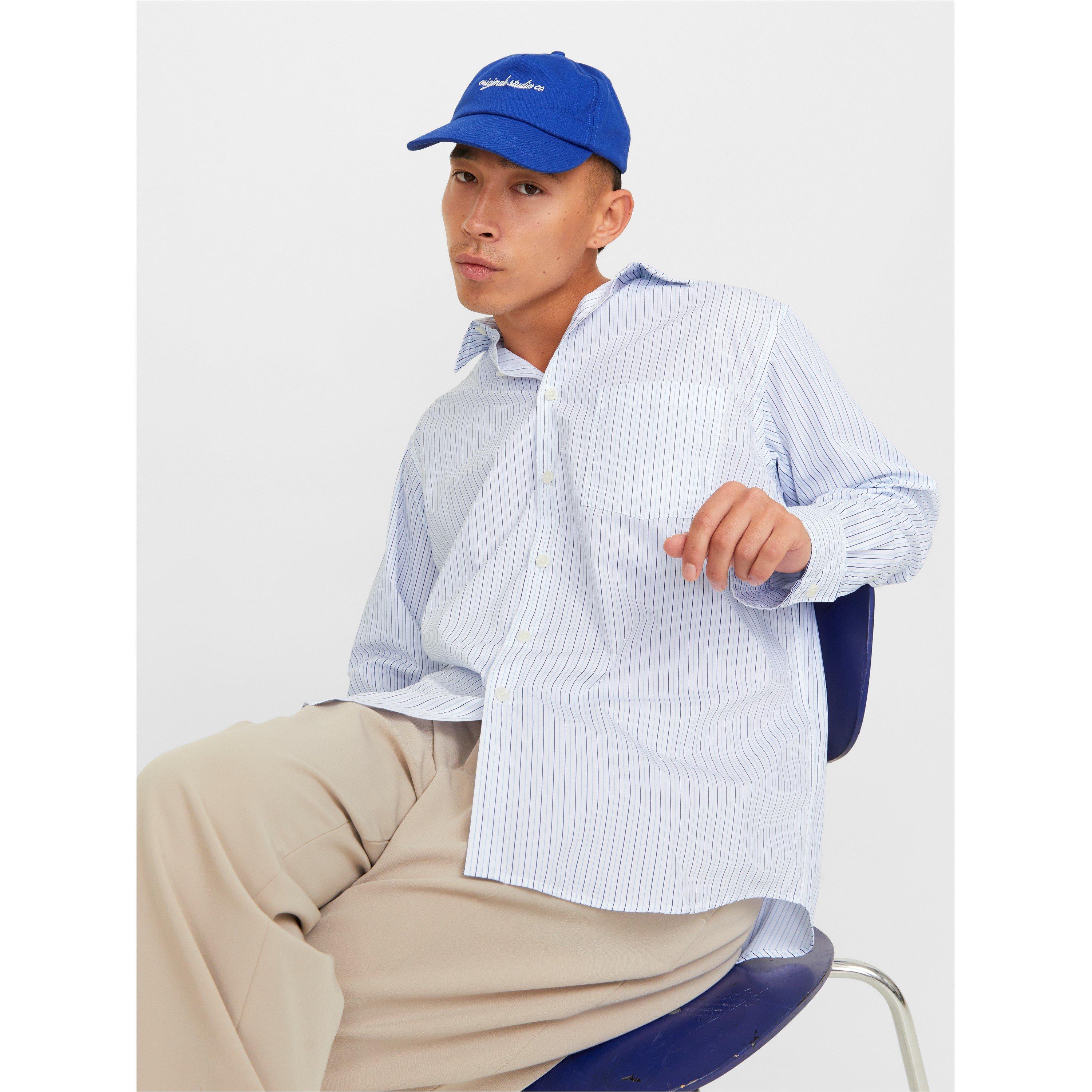 Mais Blau - Jack and Jones - Men's Oversized Long-Sleeve Patterned Shirt - 4