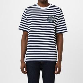 Versace Striped Embroidered T-Shirt