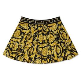 Versace Junior Girls Barocco Pleated Mini Skirt