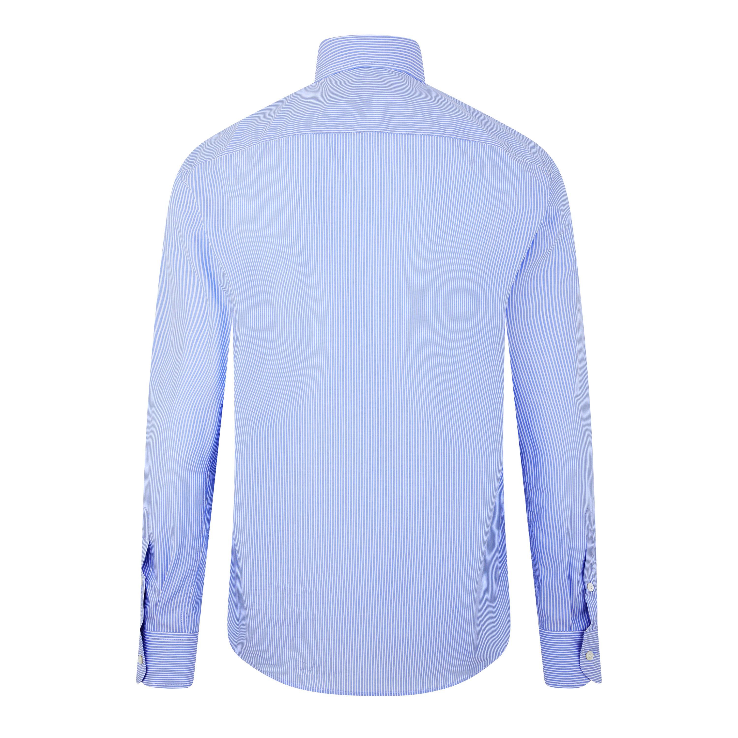 Blue/White - Valentino - Embroidered V-Logo Signature Striped Shirt - 6