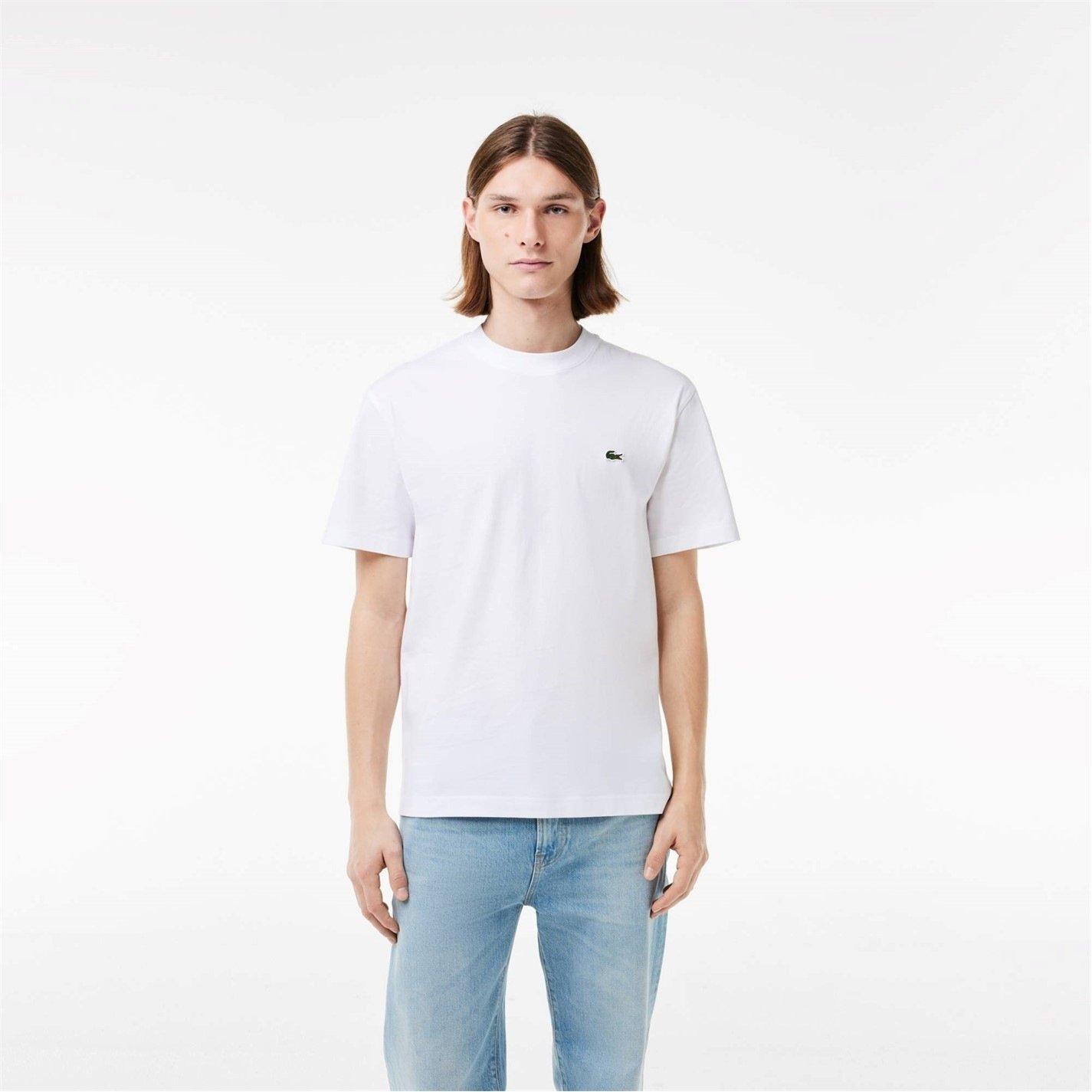 White 001 - Lacoste - Men's Regular Fit Small Logo T-Shirt - 3