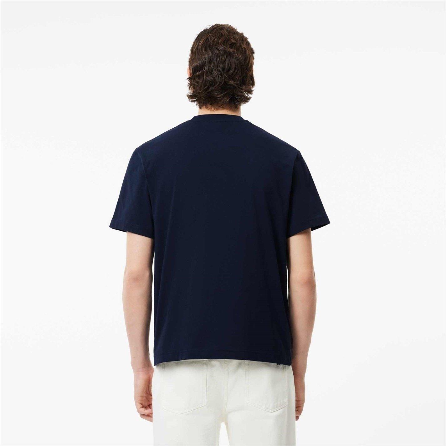 Navy 166 - Lacoste - Men's Regular Fit Small Logo T-Shirt - 3