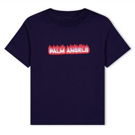 Palm Angels Logo Flames T Shirt Juniors