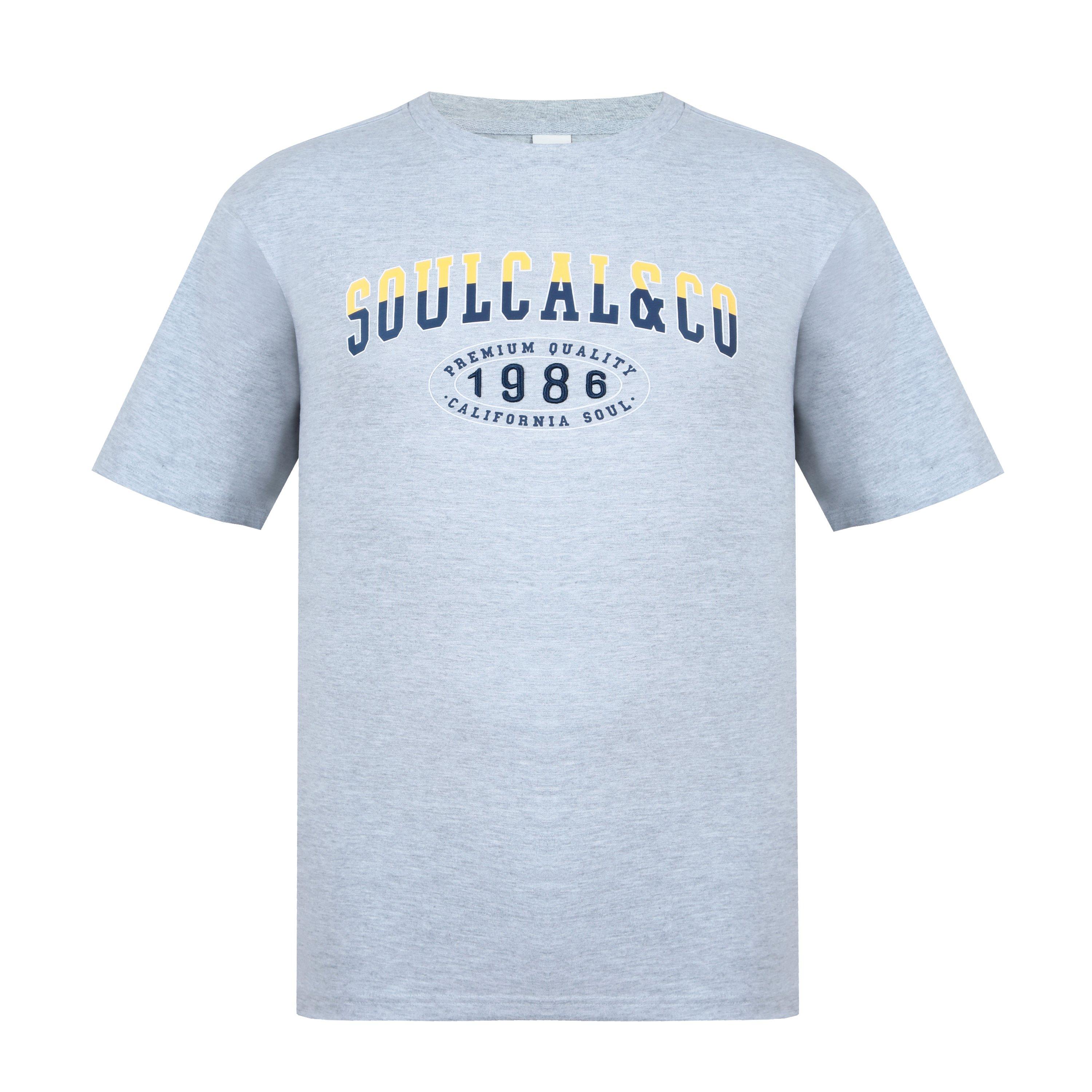 Grey Marl - SoulCal - Graphic T-shirt Mens - 1