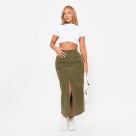 I Saw It First ISAWITFIRST High Waisted Split Hem Midi Skirt