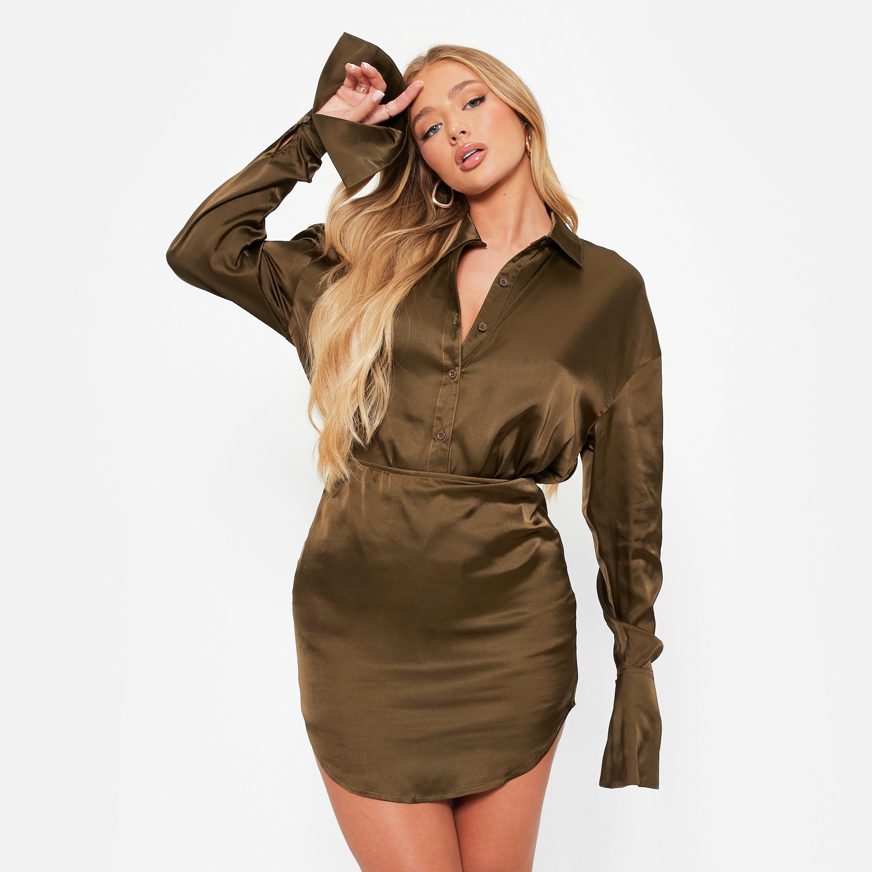 CAQUI - I Saw It First - Satin Curved Hem Mini Skirt Co-Ord - 3