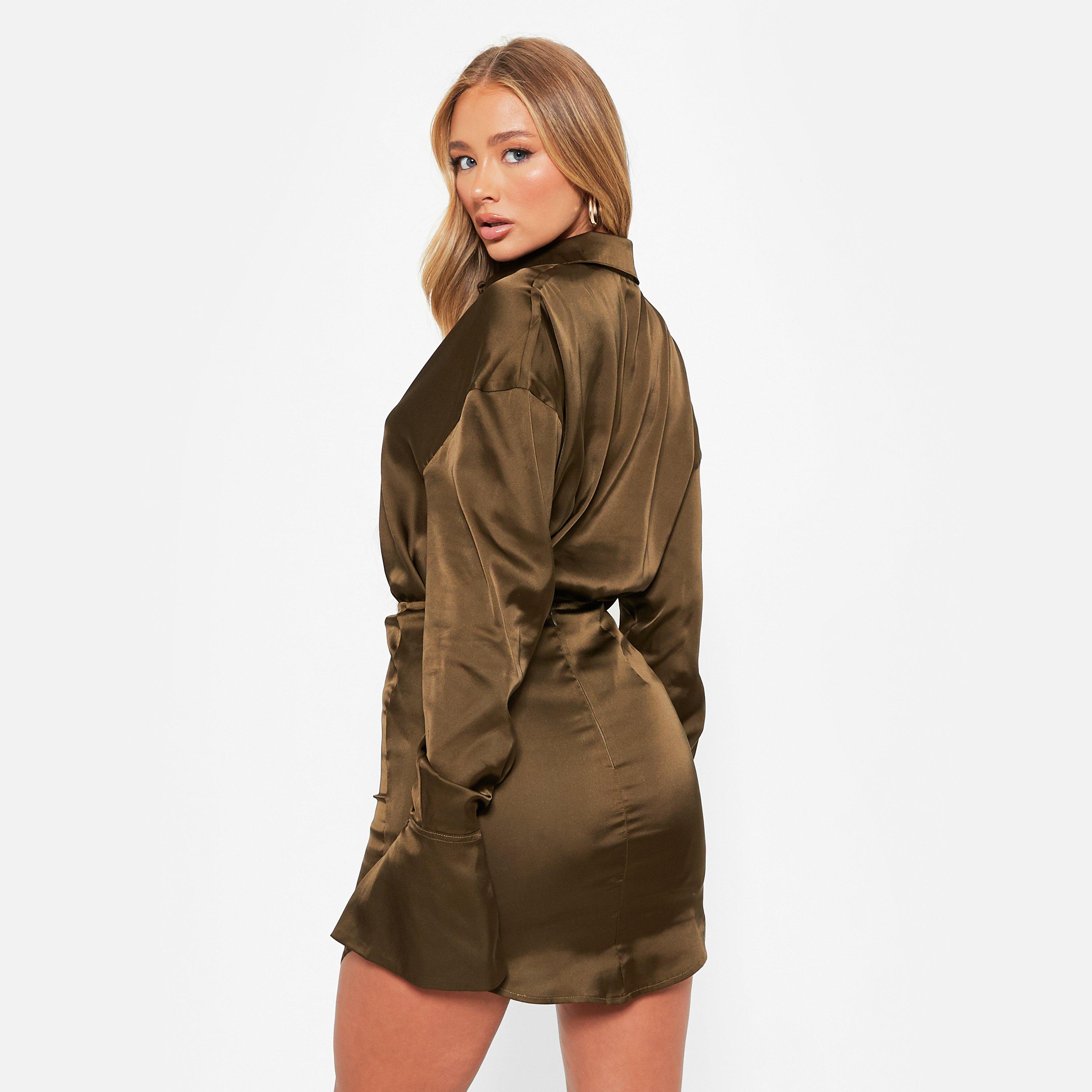 CAQUI - I Saw It First - Satin Curved Hem Mini Skirt Co-Ord - 5