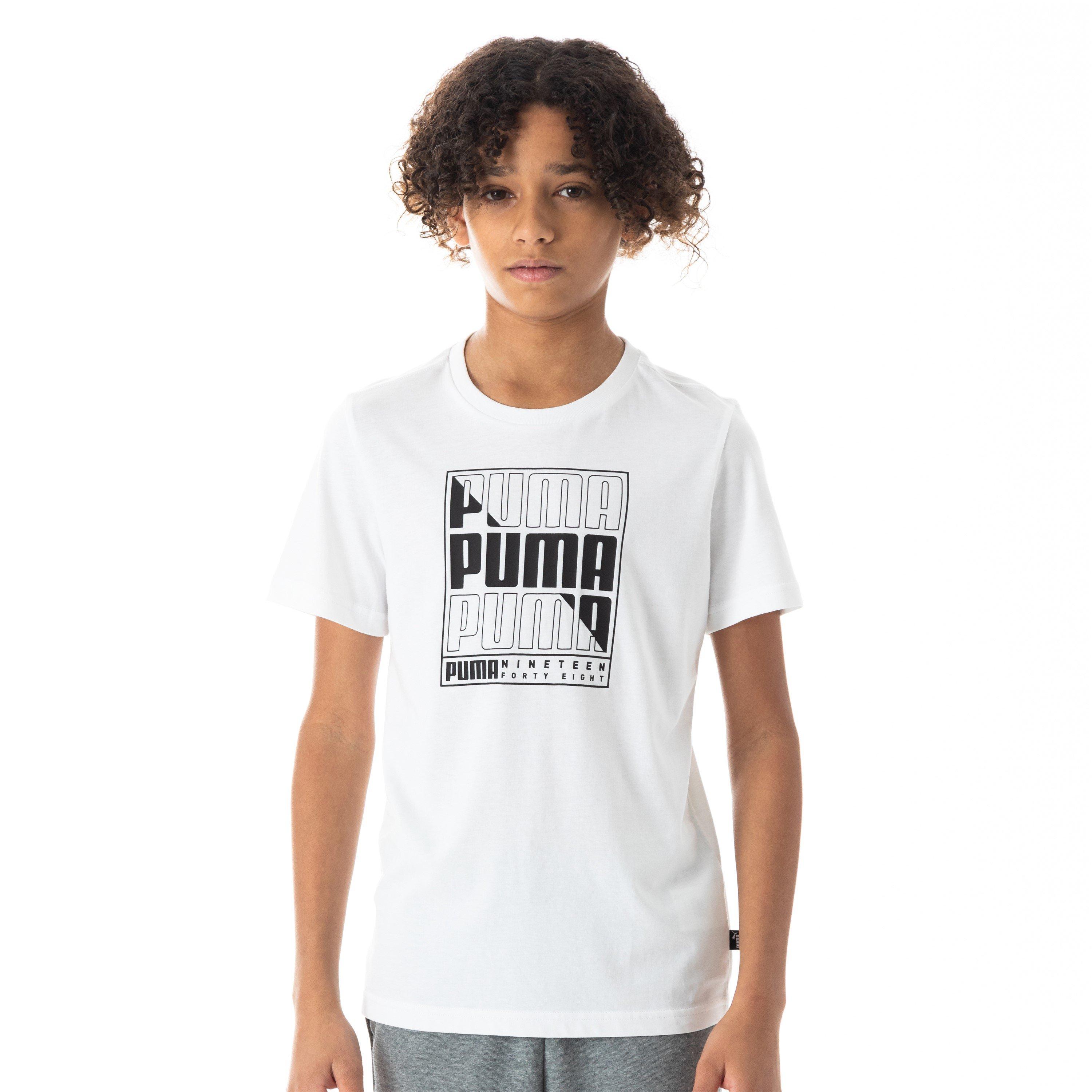 Weißes Grafik-Shirt - Puma - Logo T-shirt Juniors - 4
