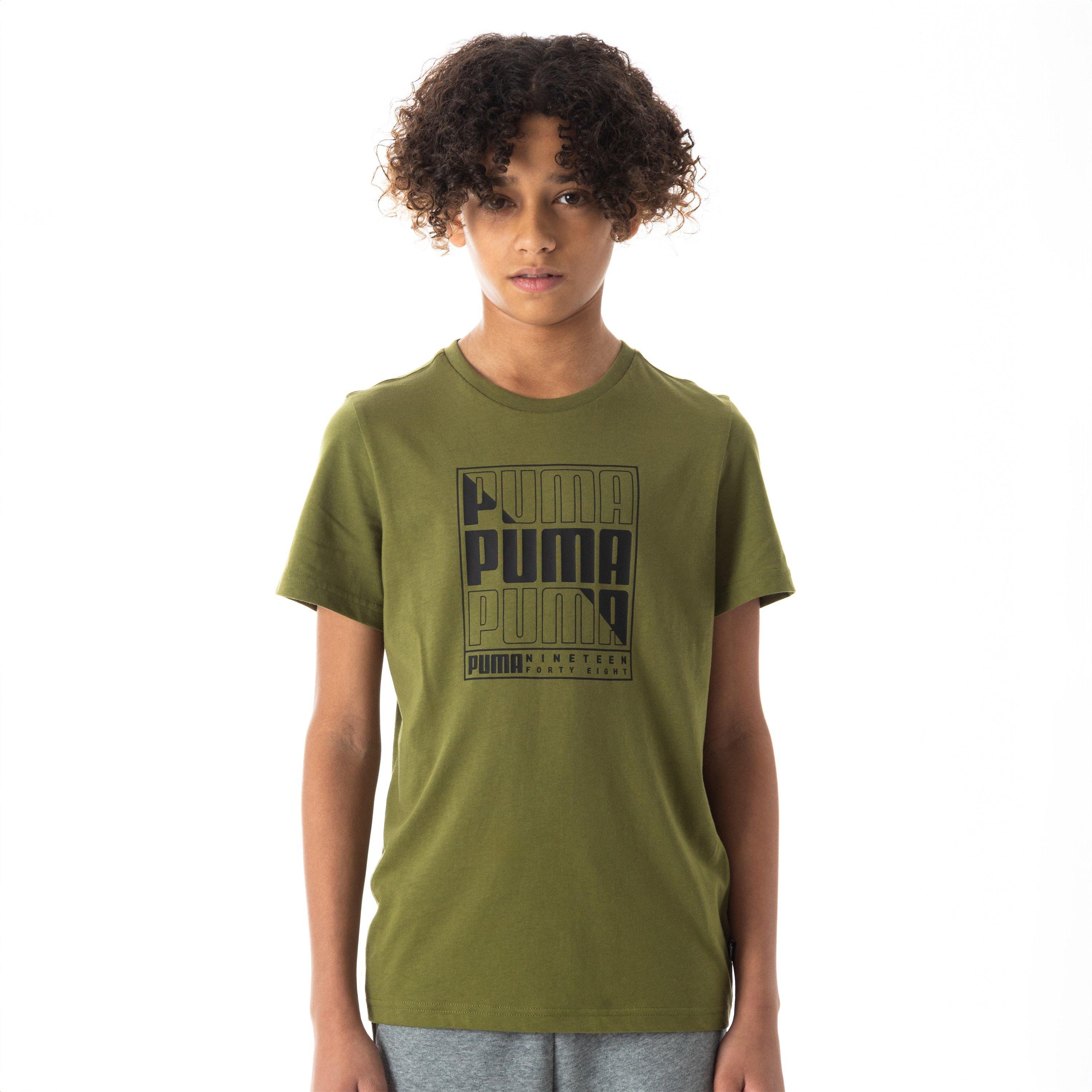 Gráfico em verde. - Puma - Logo T-shirt Juniors - 1