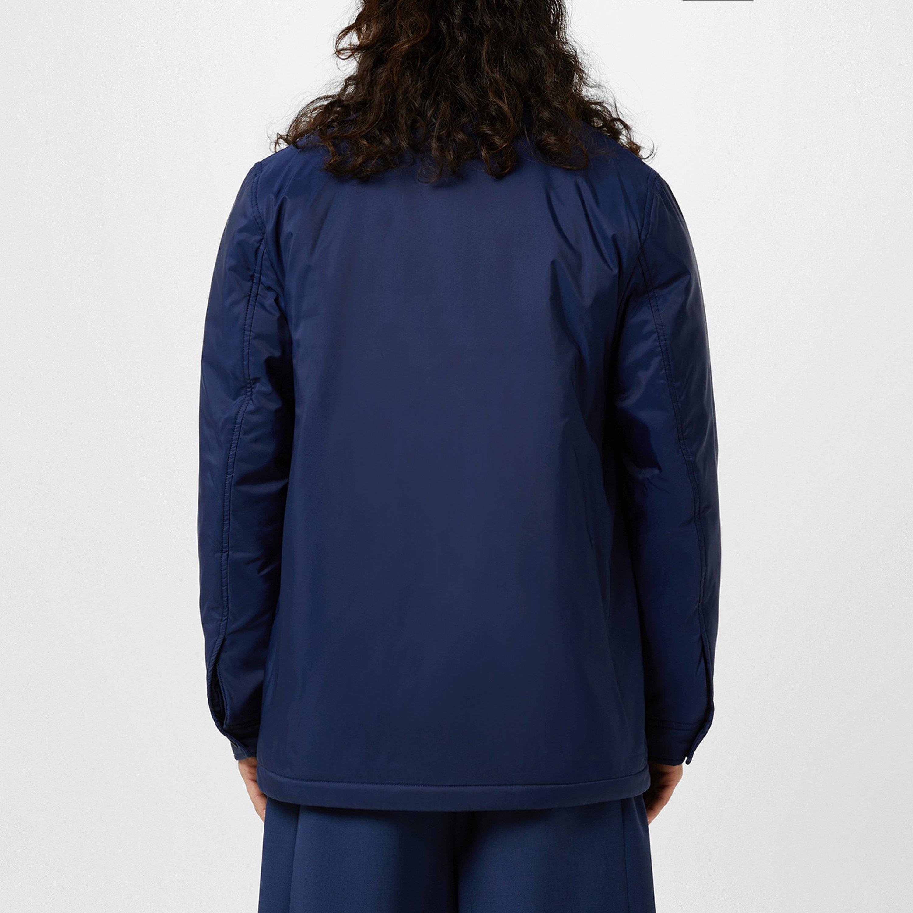 Indigo - Alexander McQueen - Men's  Indigo Long Sleeve Button Short Puffer Jacket - 3