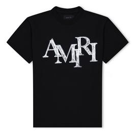 Amiri Staggered Logo T Shirt