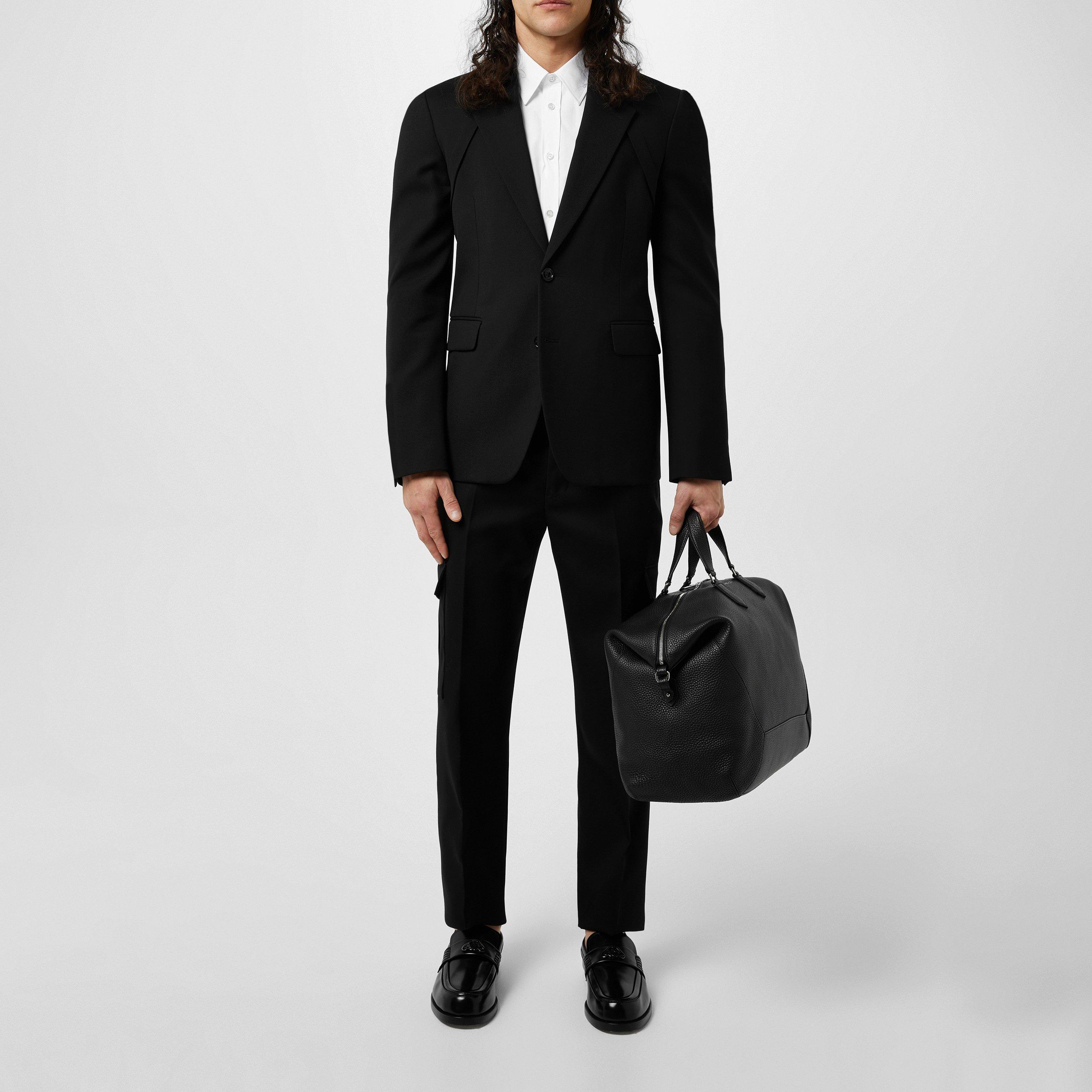 Black - Alexander McQueen - Men's Harness Wool Long Sleeve Slim Fit Blazer - 5