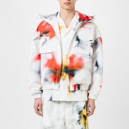 Alexander McQueen Obscured Flower Hooded Windbreaker.