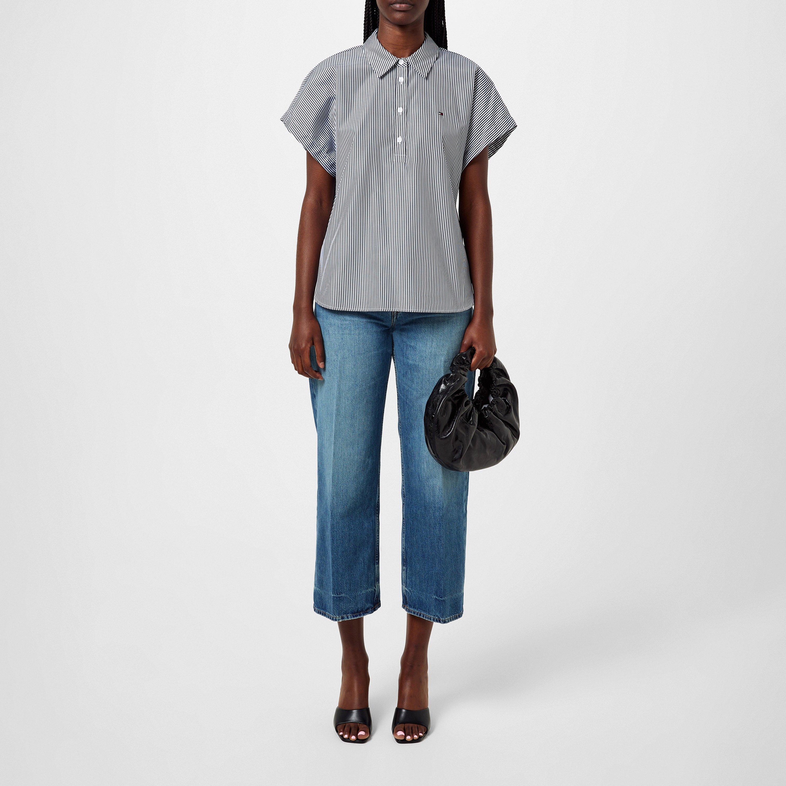 Stp Desert Sky - Tommy Hilfiger - Women's Stripe Short-Sleeve Blouse - 4