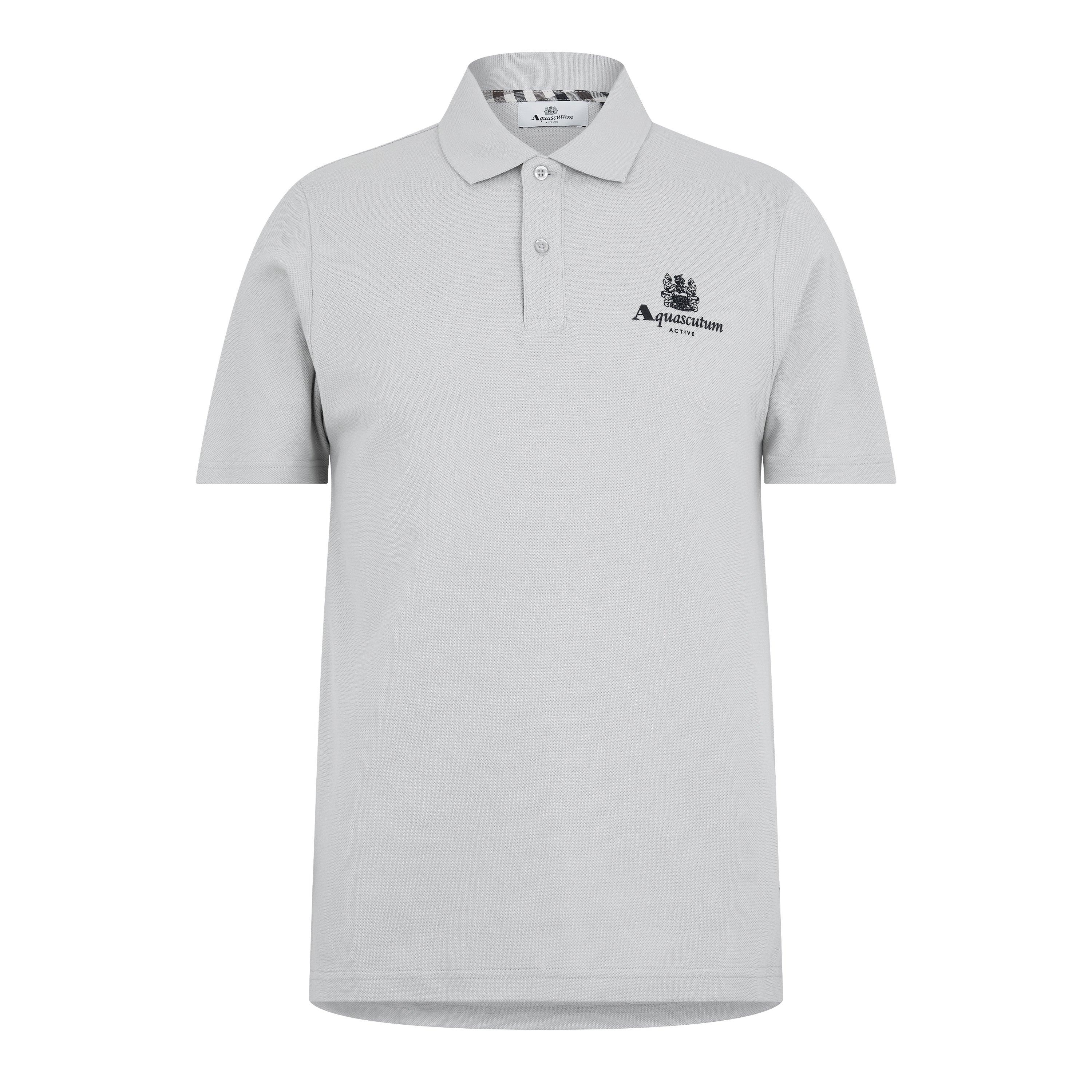 Light Grey - Aquascutum - Button Polo Shirt - 1