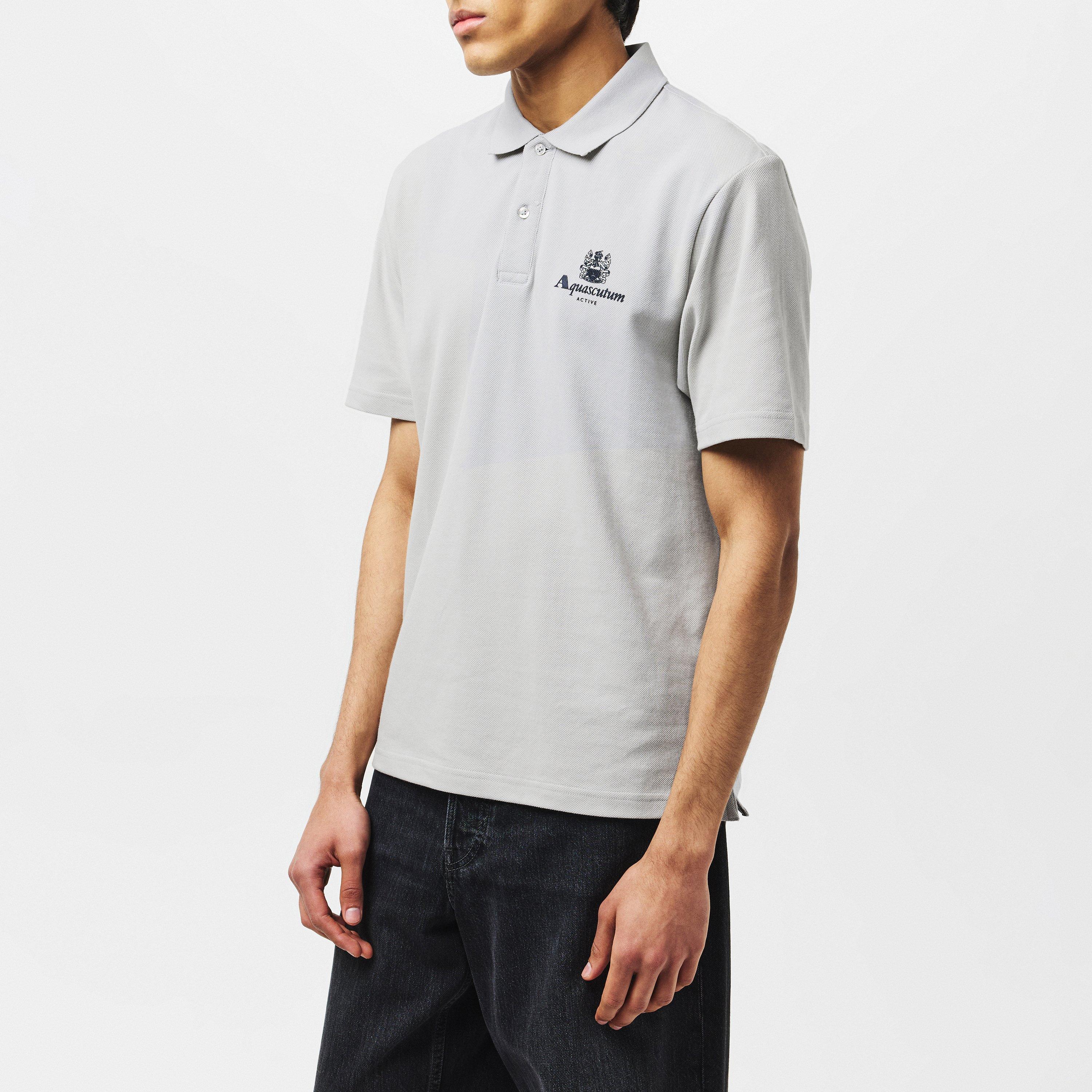 Light Grey - Aquascutum - Button Polo Shirt - 3