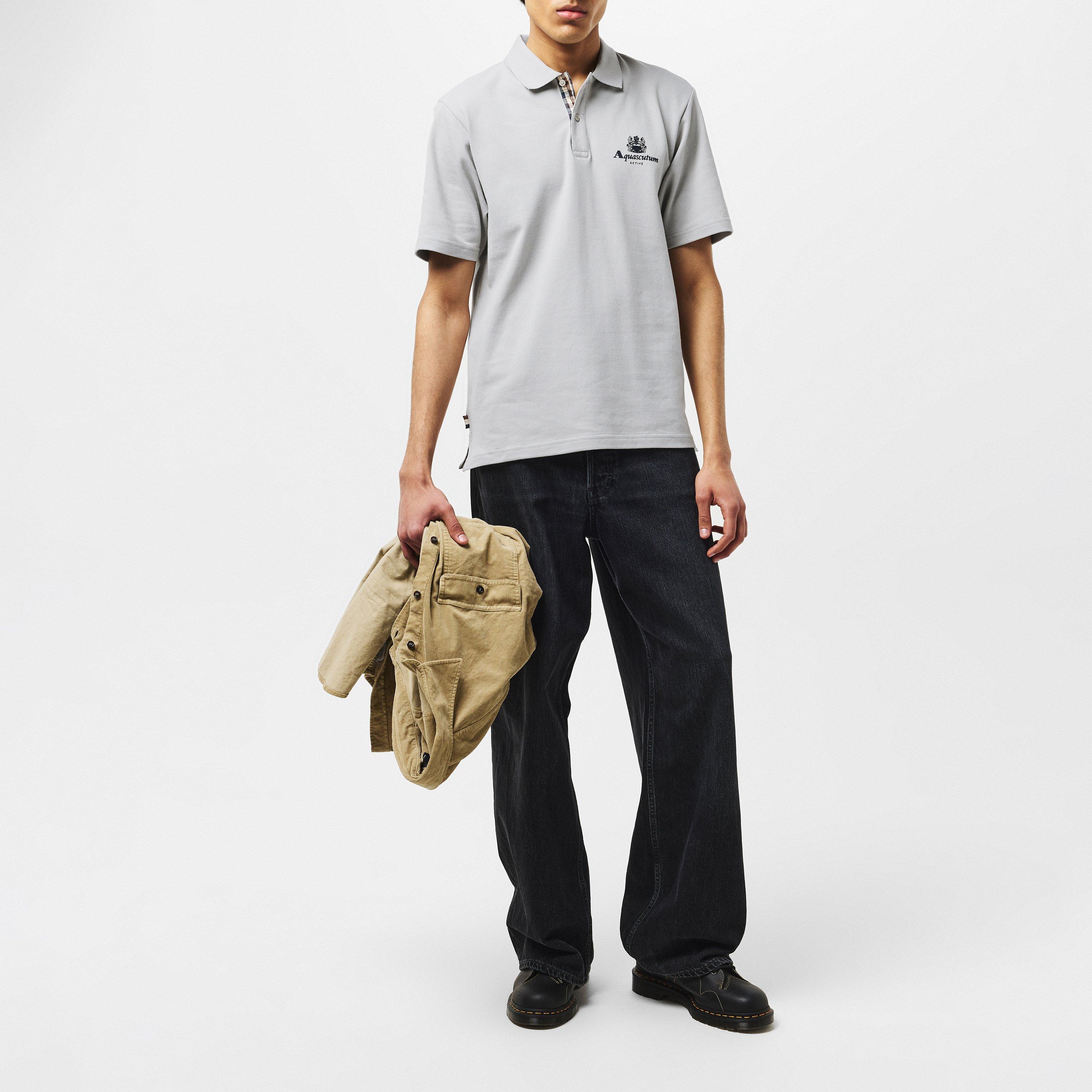 Light Grey - Aquascutum - Button Polo Shirt - 6