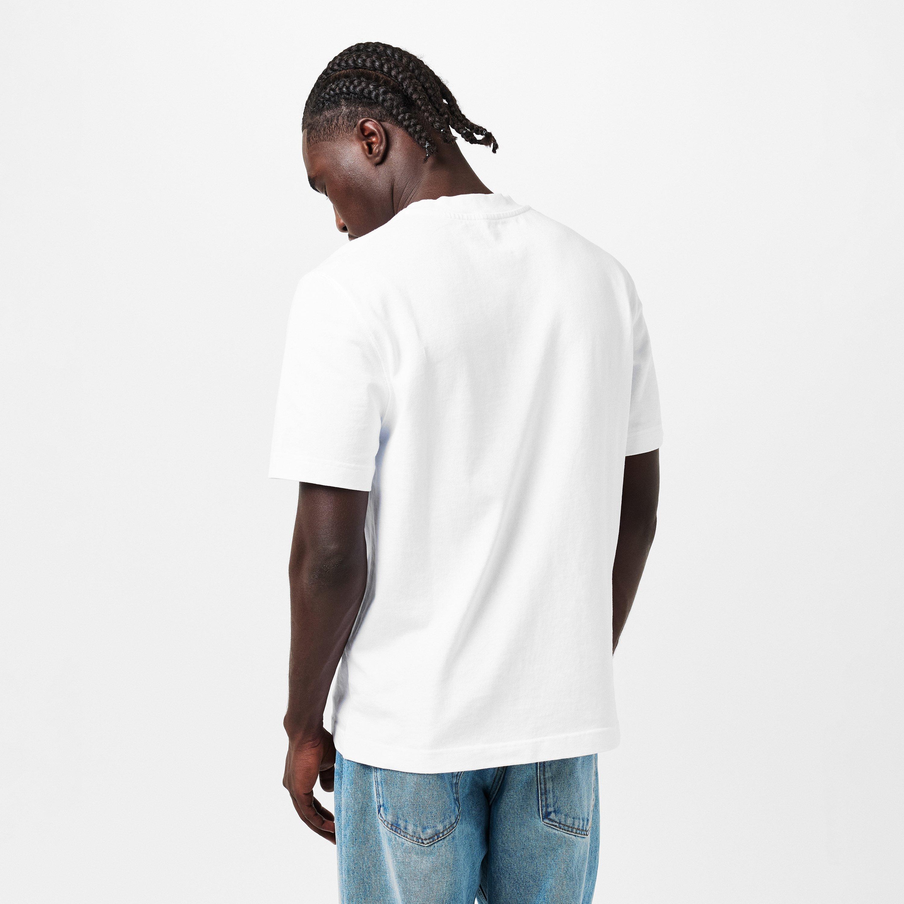 White - Jacquemus - Men's Plain Cotton Grosgrain Tab T-Shirt - 4