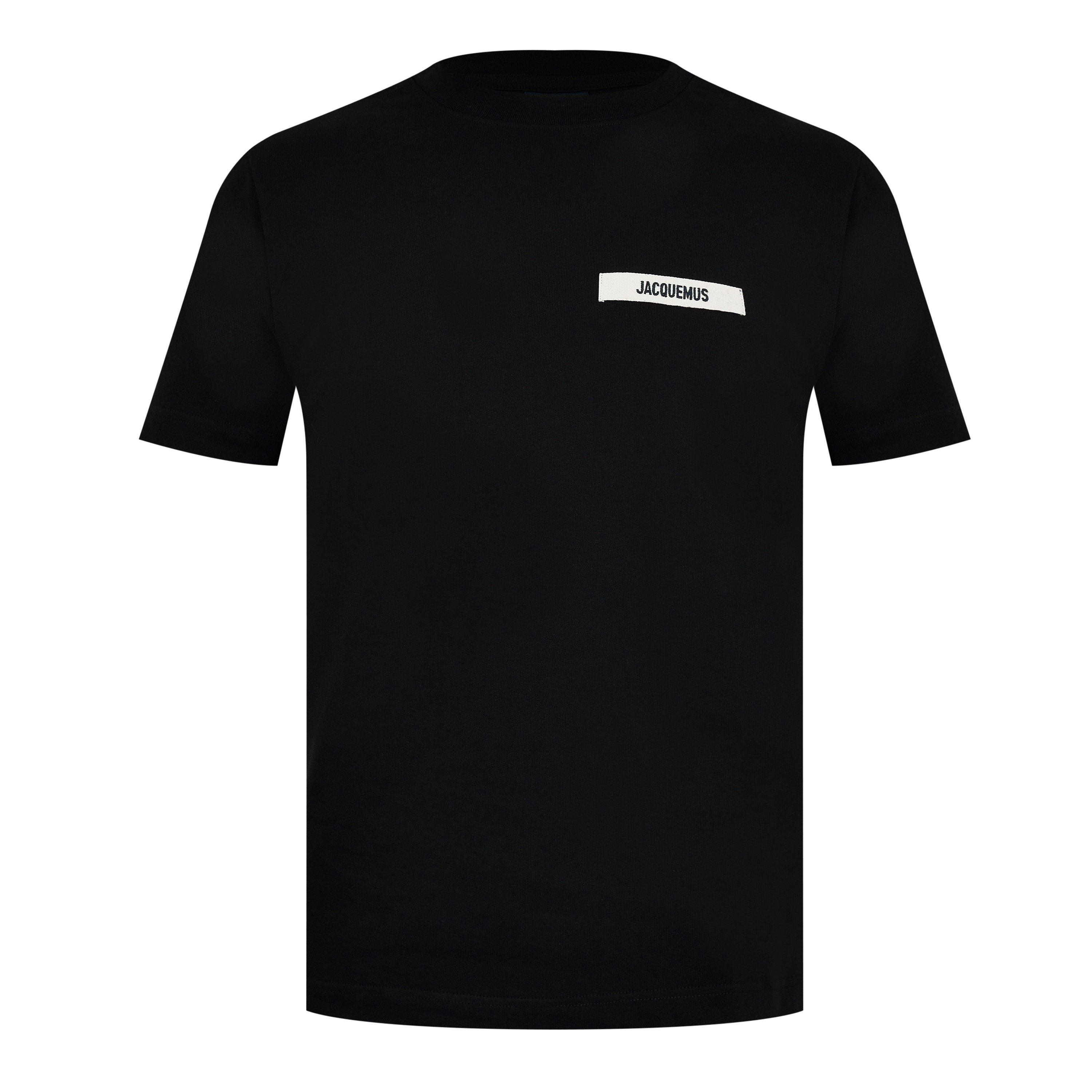 Jacquemus Men's Plain Cotton Grosgrain Tab T-Shirt | Flannels