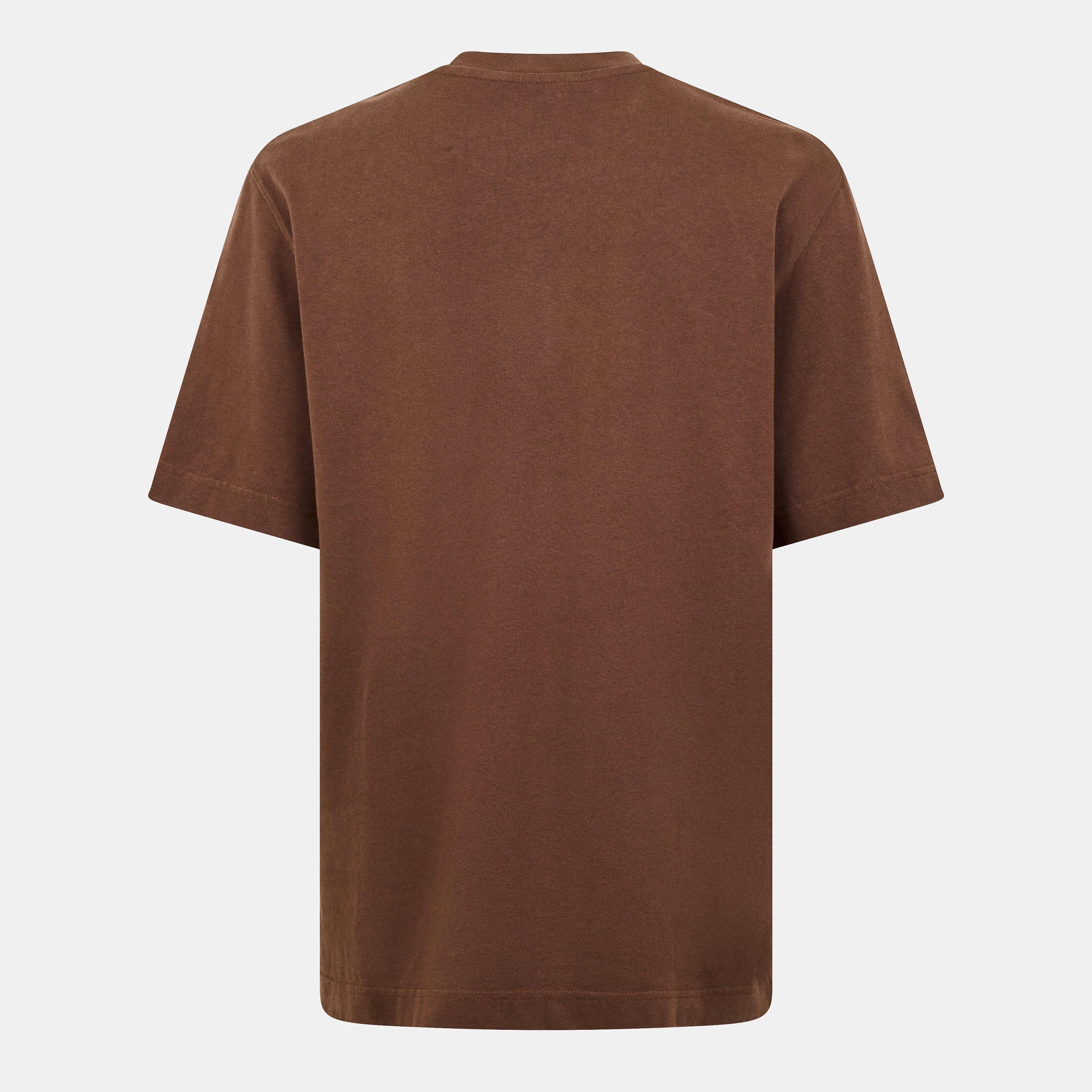 Brown - Jacquemus - Men's Plain Cotton Grosgrain Tab T-Shirt - 2