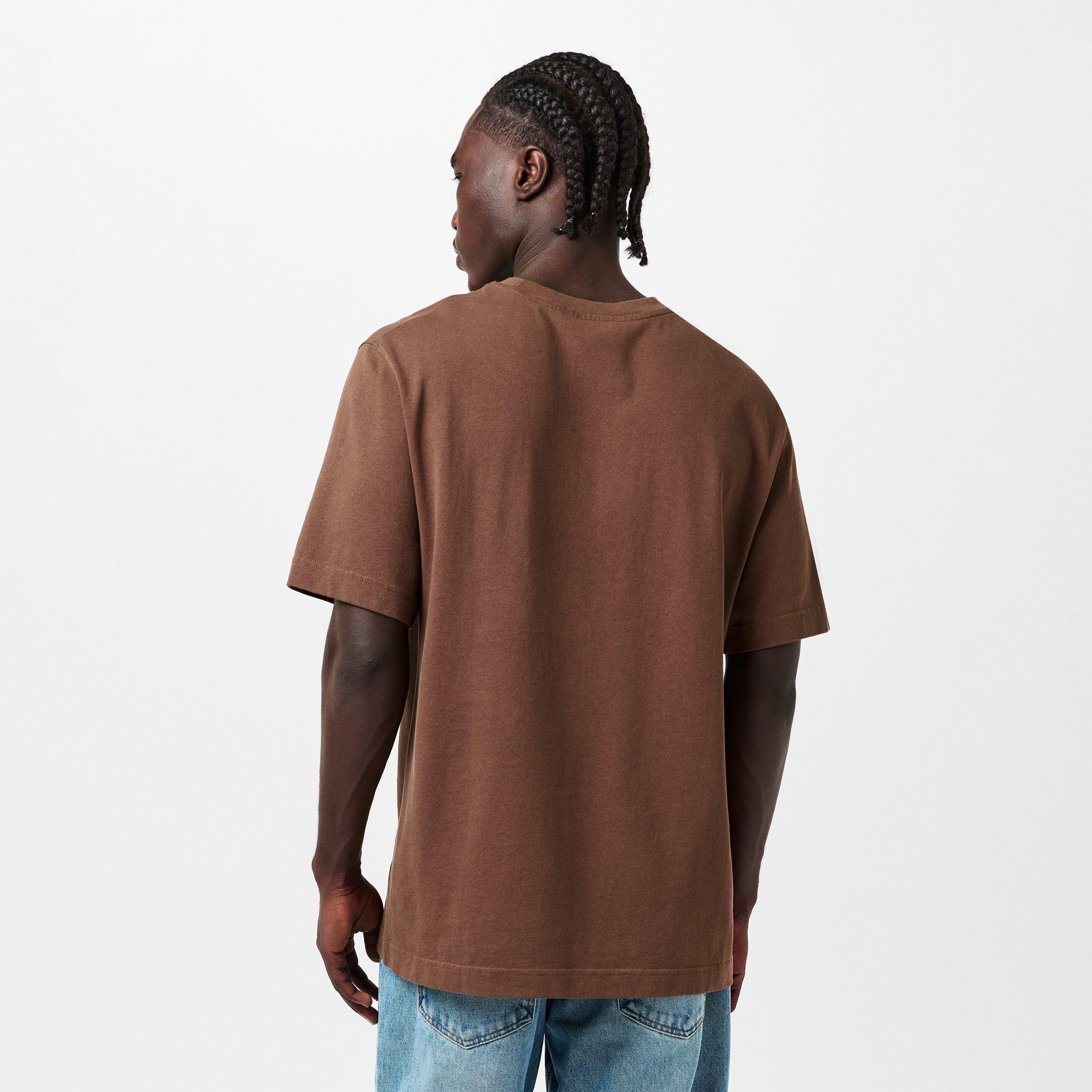Brown - Jacquemus - Men's Plain Cotton Grosgrain Tab T-Shirt - 4