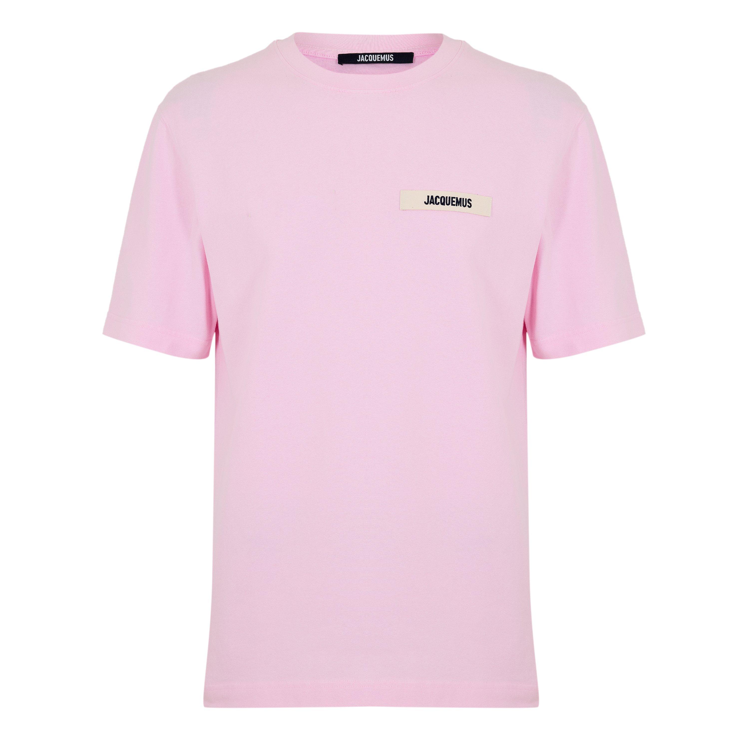 Jacquemus Men's Plain Cotton Grosgrain Tab T-Shirt | Cruise Fashion