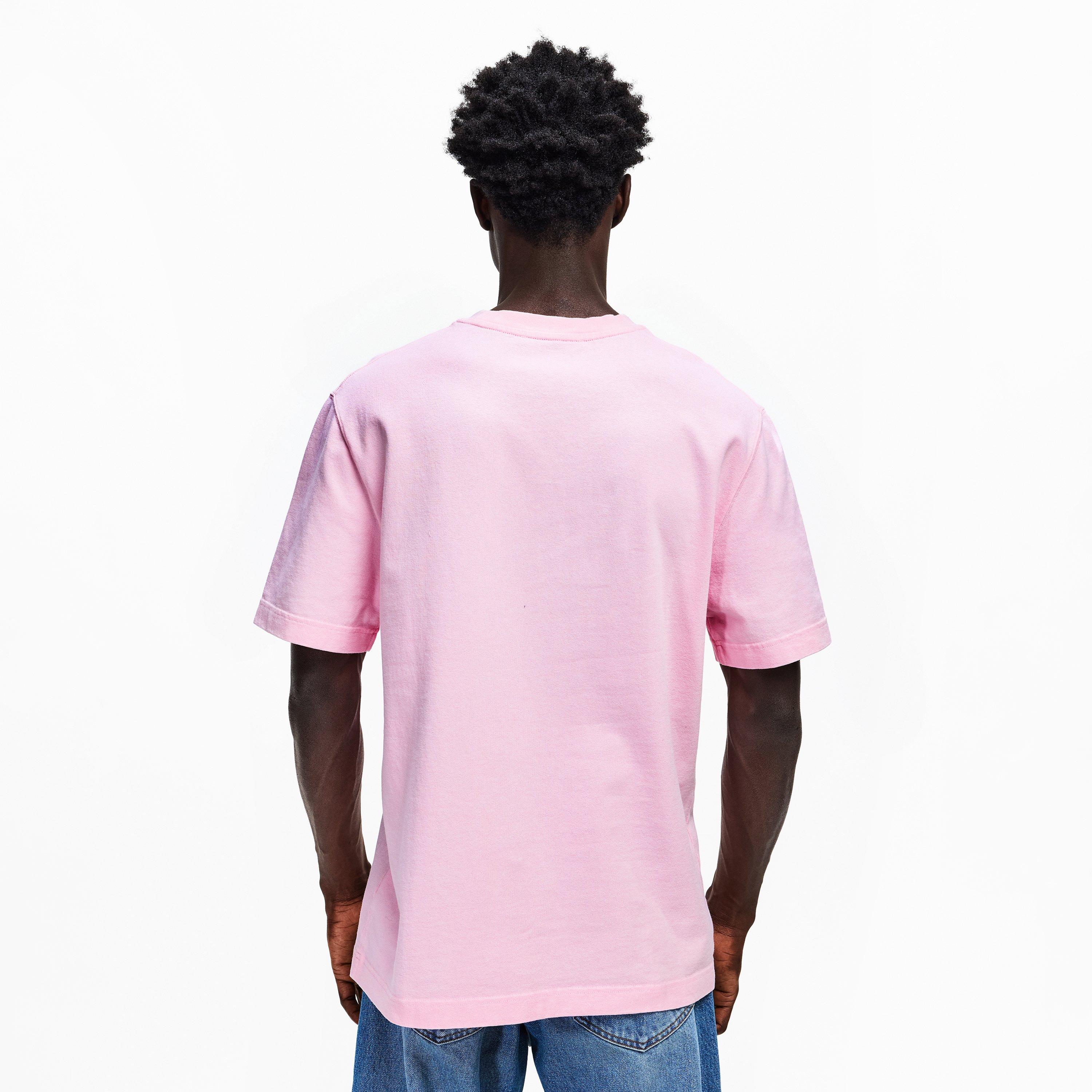 Pink - Jacquemus - Men's Plain Cotton Grosgrain Tab T-Shirt - 4