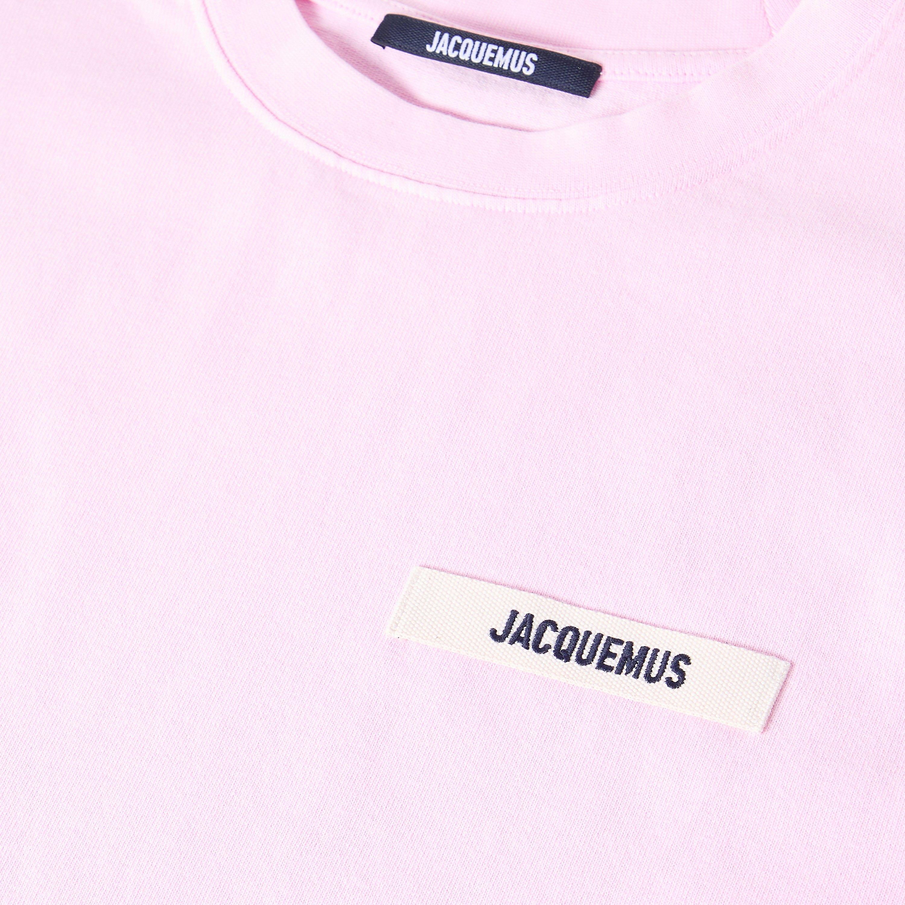 Pink - Jacquemus - Men's Plain Cotton Grosgrain Tab T-Shirt - 5